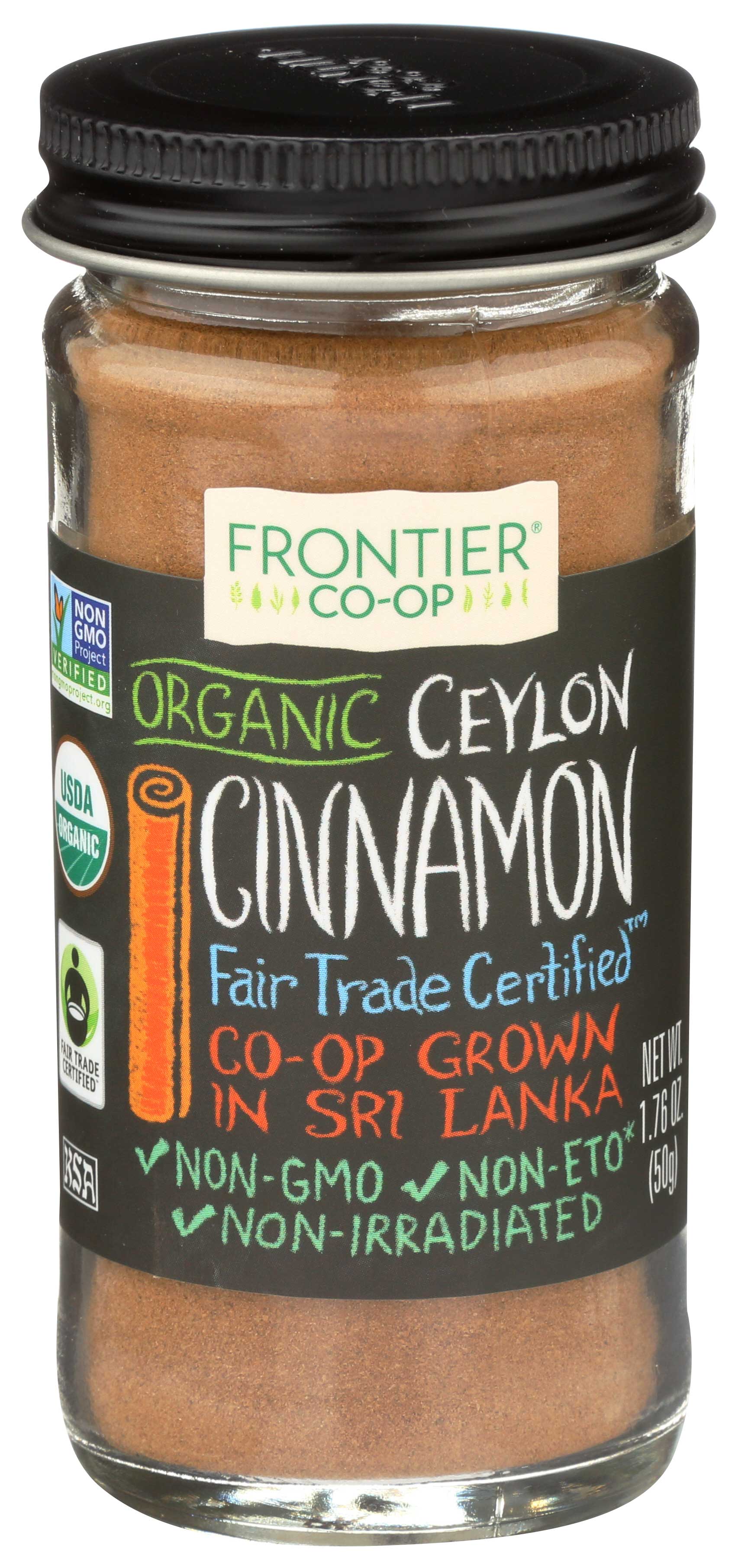 Frontier Herb Organic Ceylon Ground Cinnamon Powder Seasoning, 1.76 Ounce