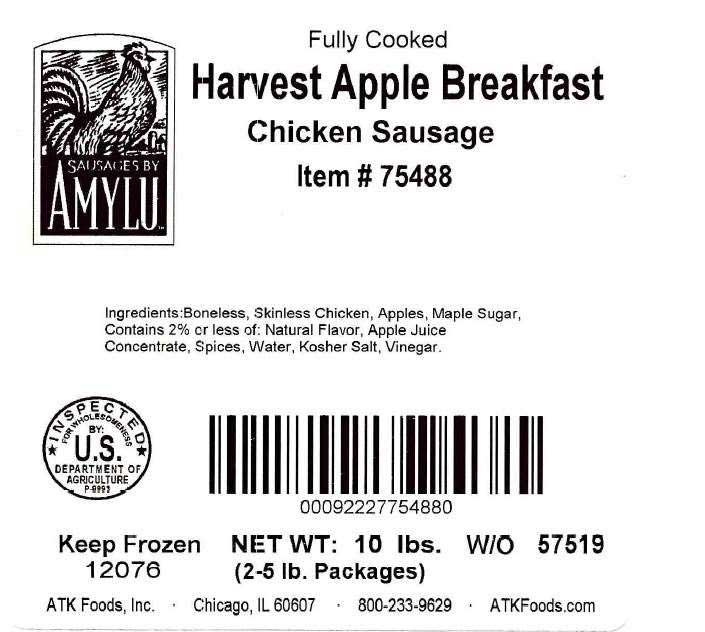 Sausages By Amylu Harvest Apple Chicken Sausage, 5 Pound -- 160 Per Case