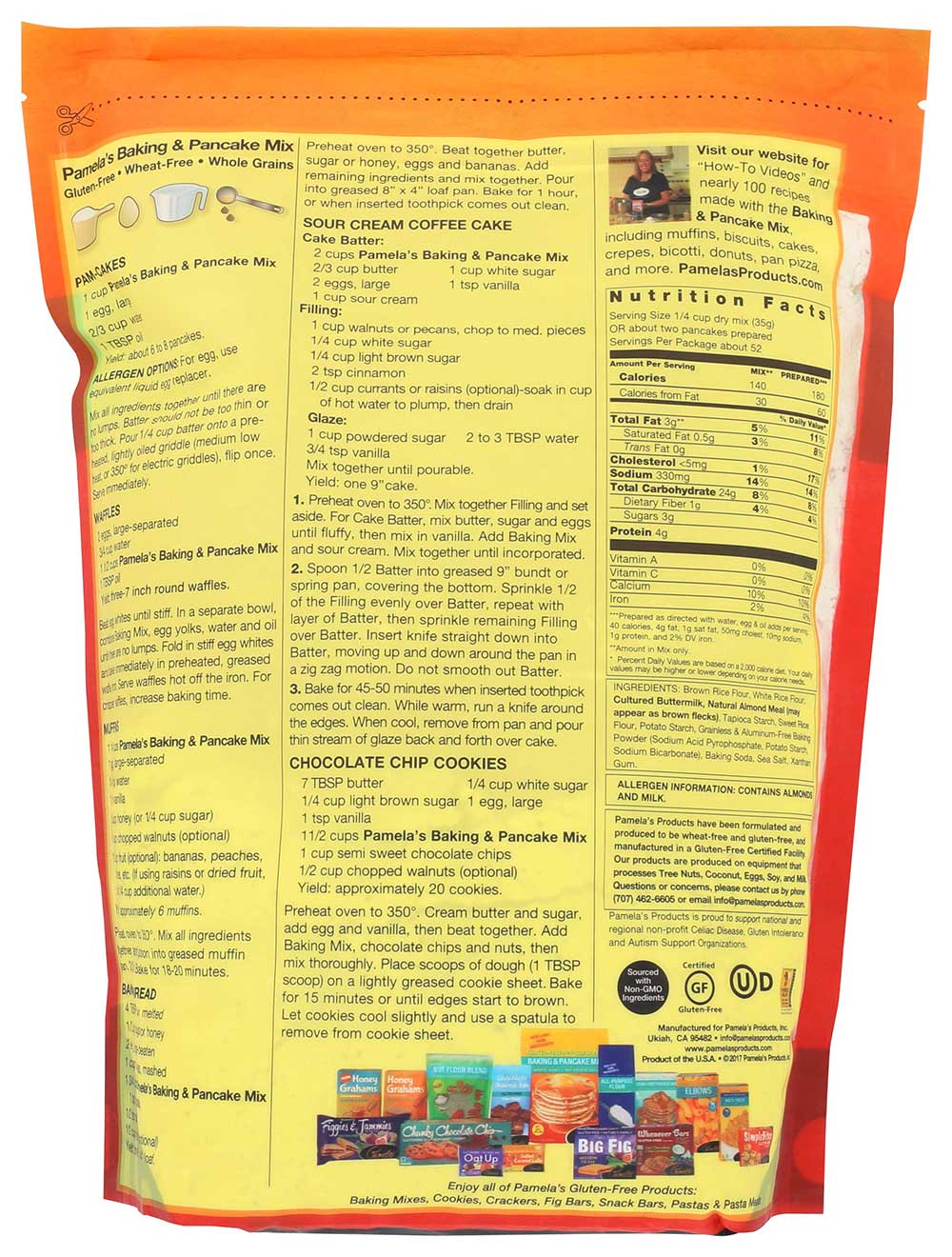 Pamelas Products Baking and Pancake Mix, Pound -- per