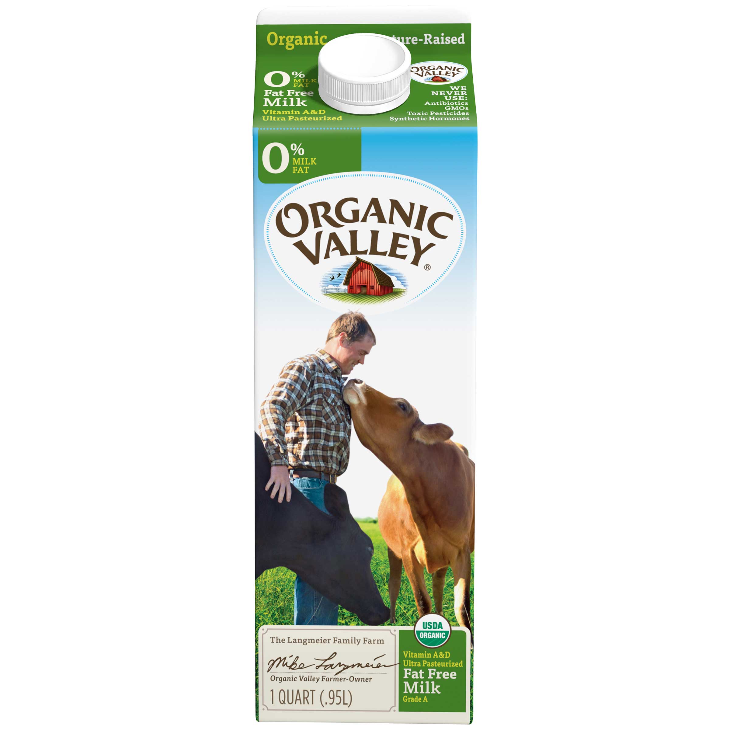 Organic Valley Ultra Pasteurized Non Fat Skim Milk, 32 Fluid Ounce -- 12 per case