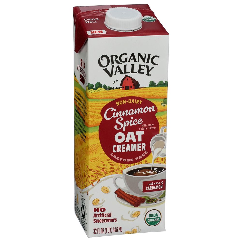 Organic Valley Cinnamon Spice Oat Creamer, 32 Fluid Ounce -- 6 Per Case