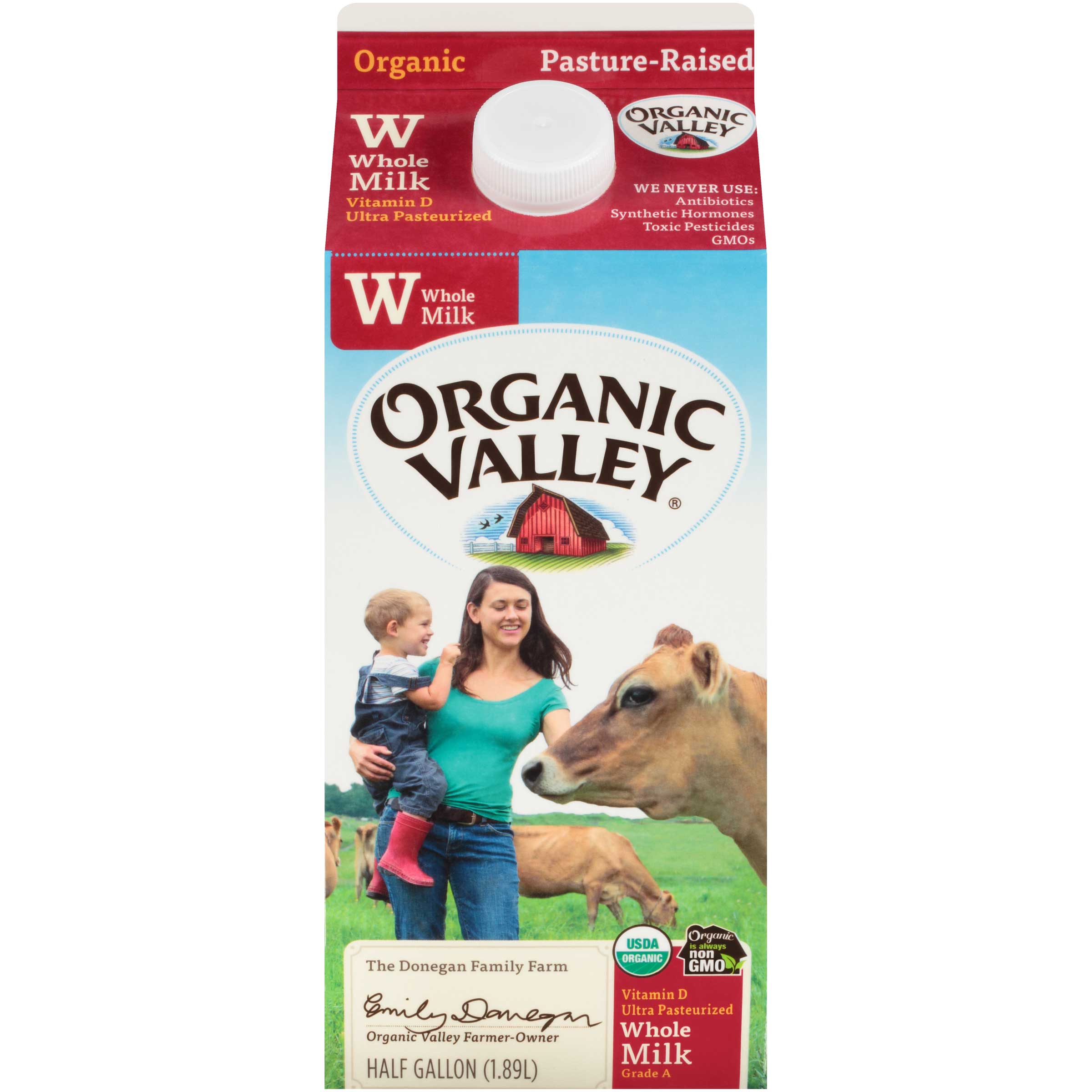 Organic Valley Ultra Pasteurized Whole Milk, 64 Fluid Ounce -- 6 Per Case