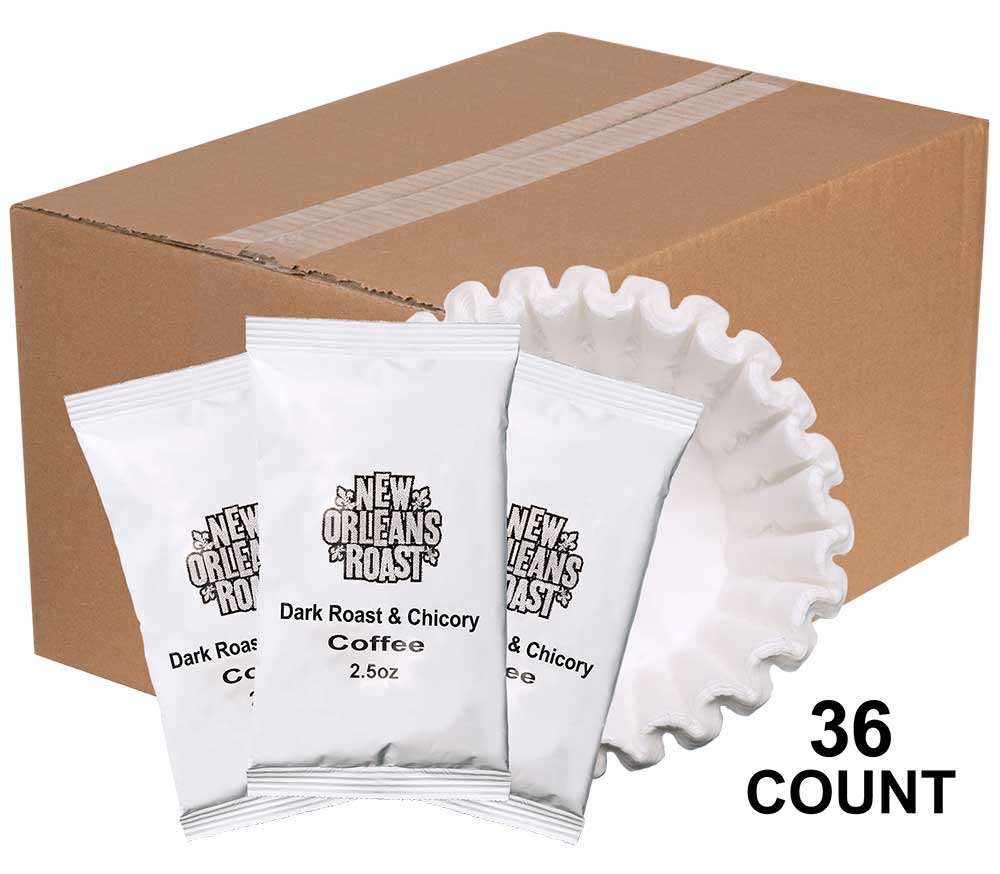 New Orleans Dark Roast And Chicory Coffee, 2.5 Ounce Frac Pack -- 36 Per Case