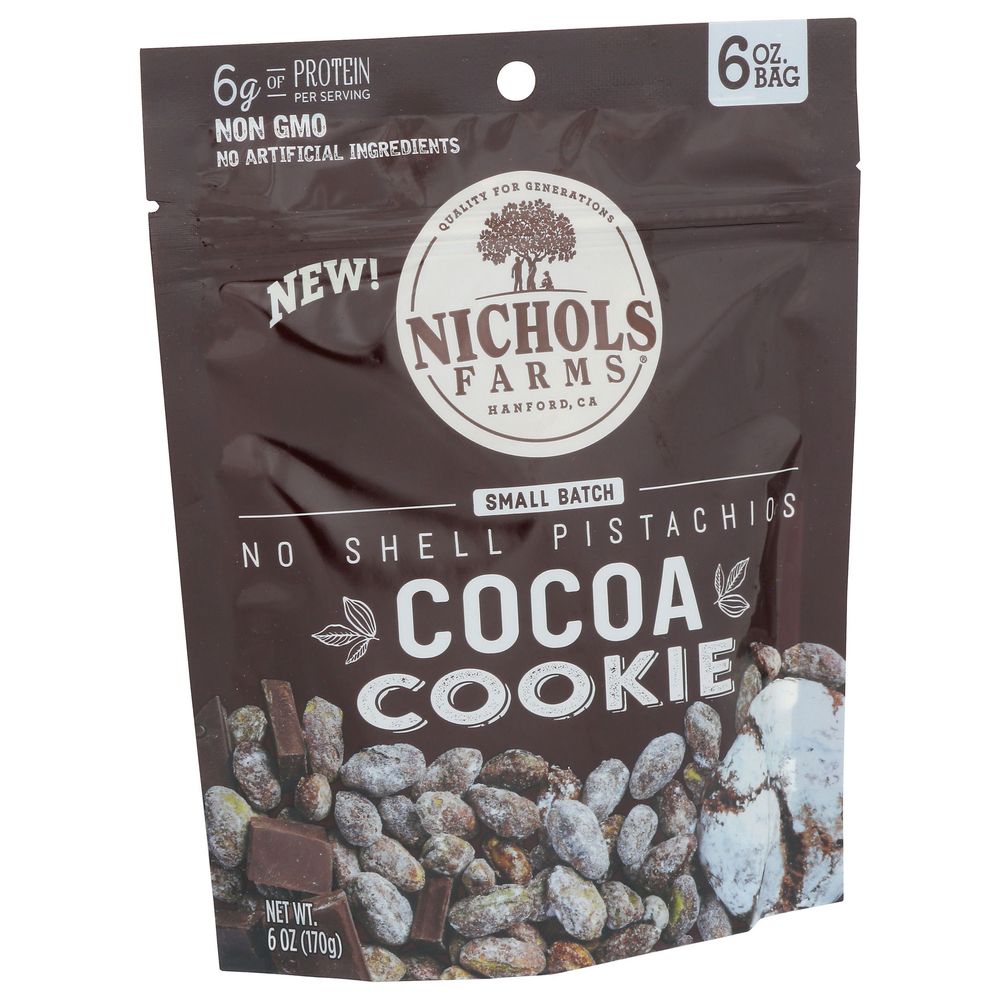 Nichols Farms Cocoa Cookie No Shell Pistachios, 6 Ounce -- 15 Per Case