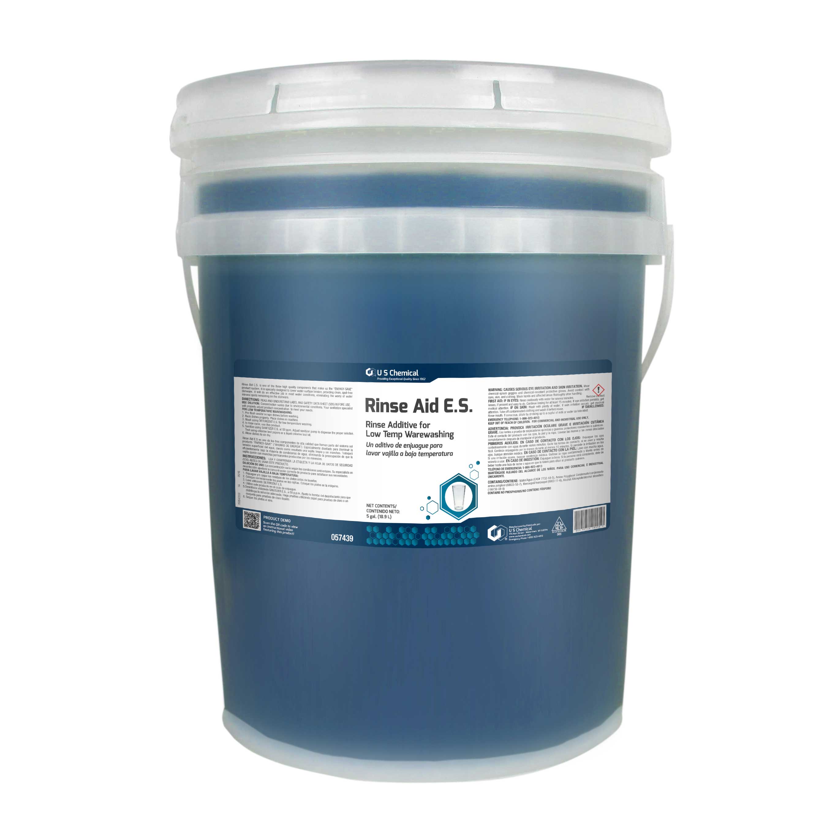 U S Chemical Energy Saver Rinse Aid Additive Liquid, 5 Gallon