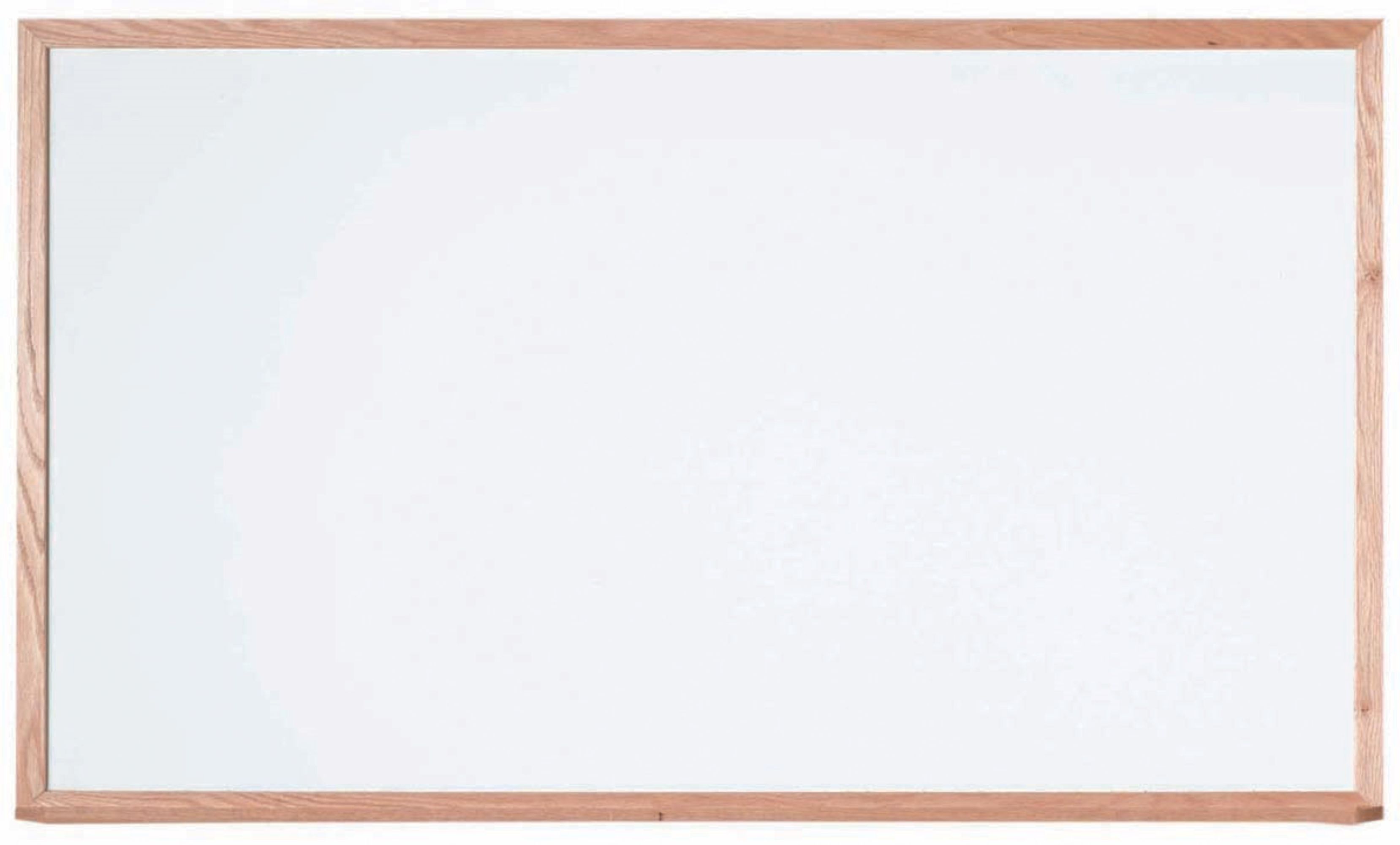 Aarco Red Oak Frame White Porcelain Enamel On Steel Marker Board, 24 Inch Height X 36 Inch Width
