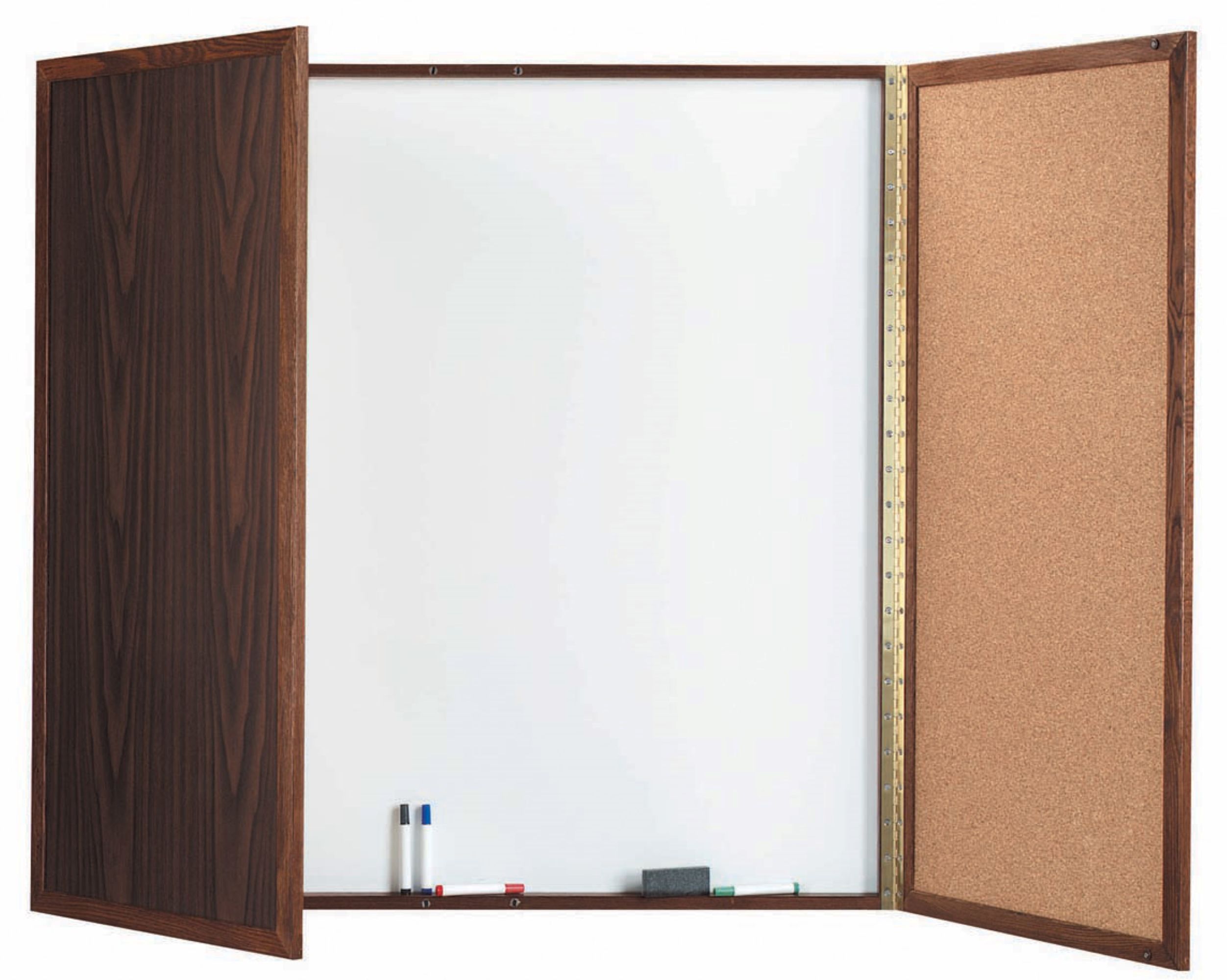 Aarco Walnut Laminate Enclosed Melamine Planning Board, 36 Inch Height X 36 Inch Width