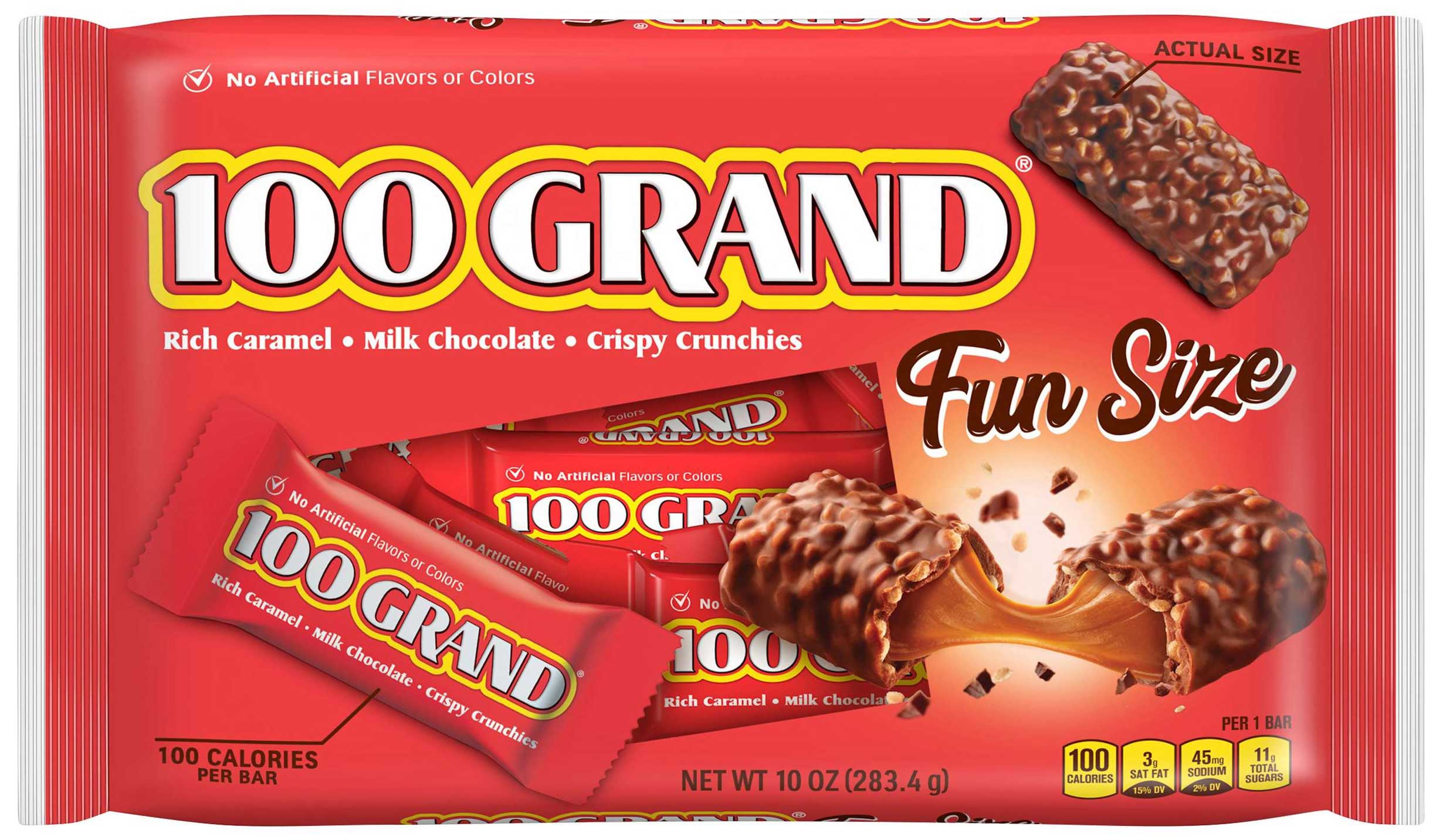100 Grand Funsize Candy Bar, Lay Down Bag, 10 Ounce -- 12 Per Case