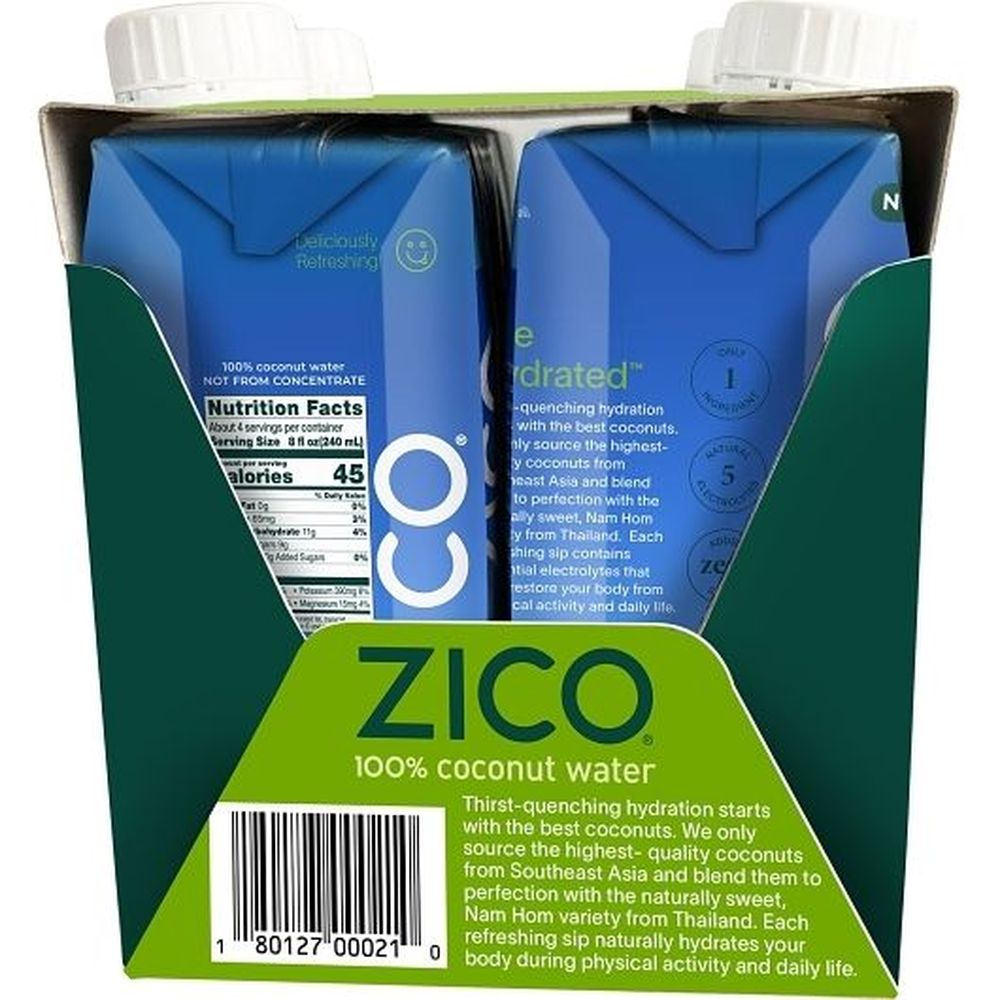 【coco】 Zico Natural Coconut Water, 44.8 Fluid Ounce - 4 per case