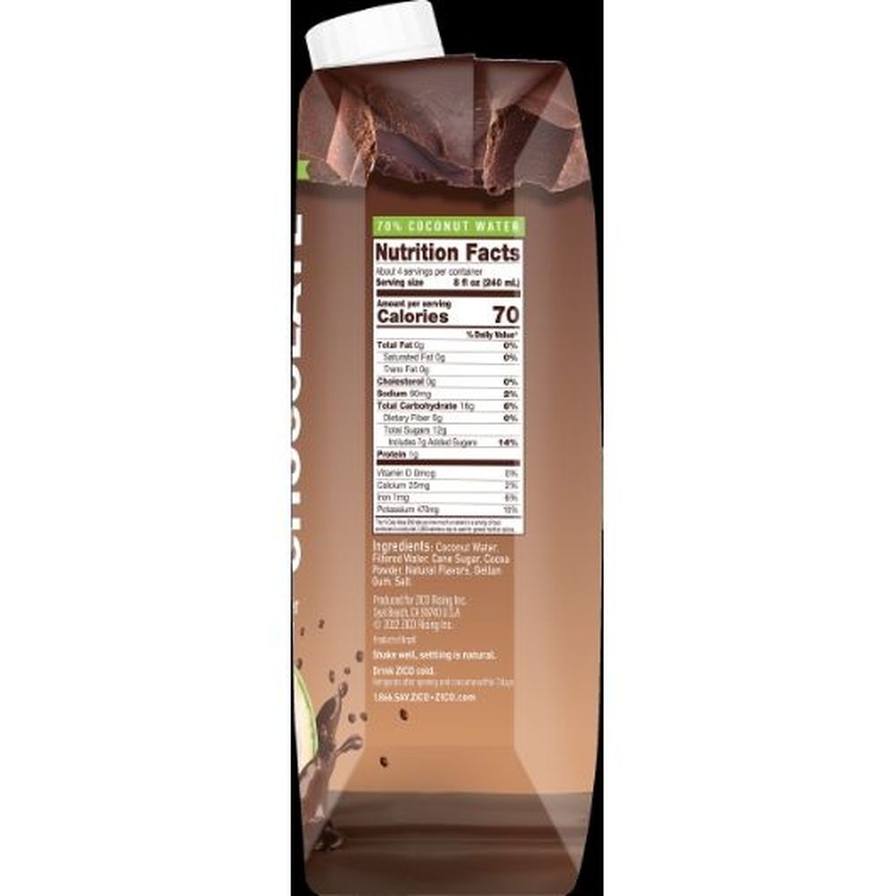 Zico Chocolate Coconut Water, 33.8 Fluid Ounce -- 12 per case