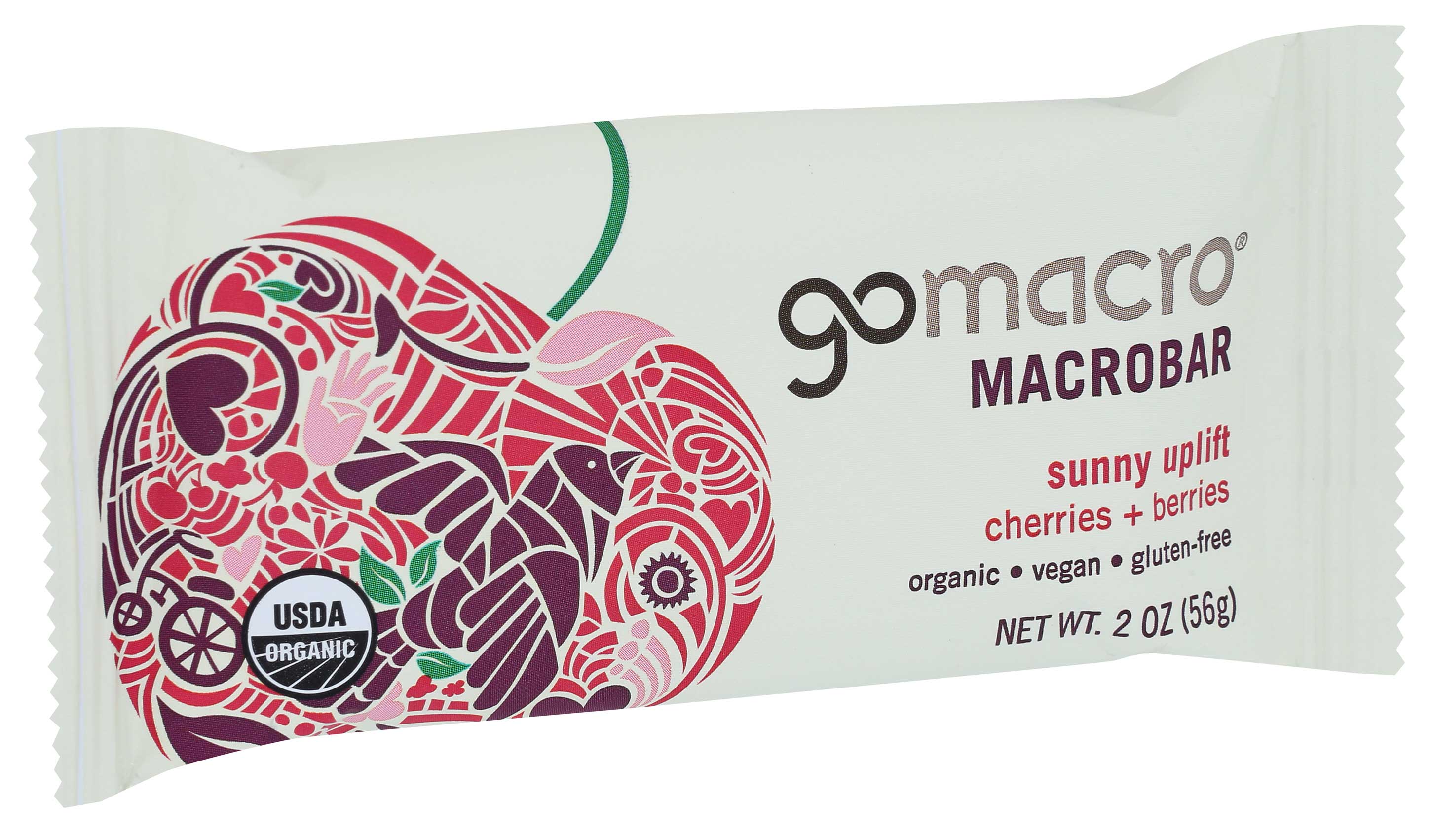 Gomacro Organic Sunny Uplift Cherries And Berries Macrobar, 2 Ounce -- 12 Per Case