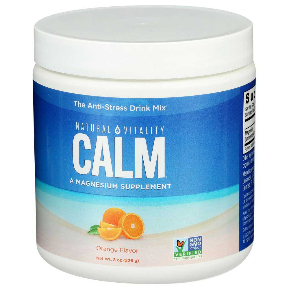 Natural Vitality Calm Orange Flavor Magnesium Powder, 8 Ounce