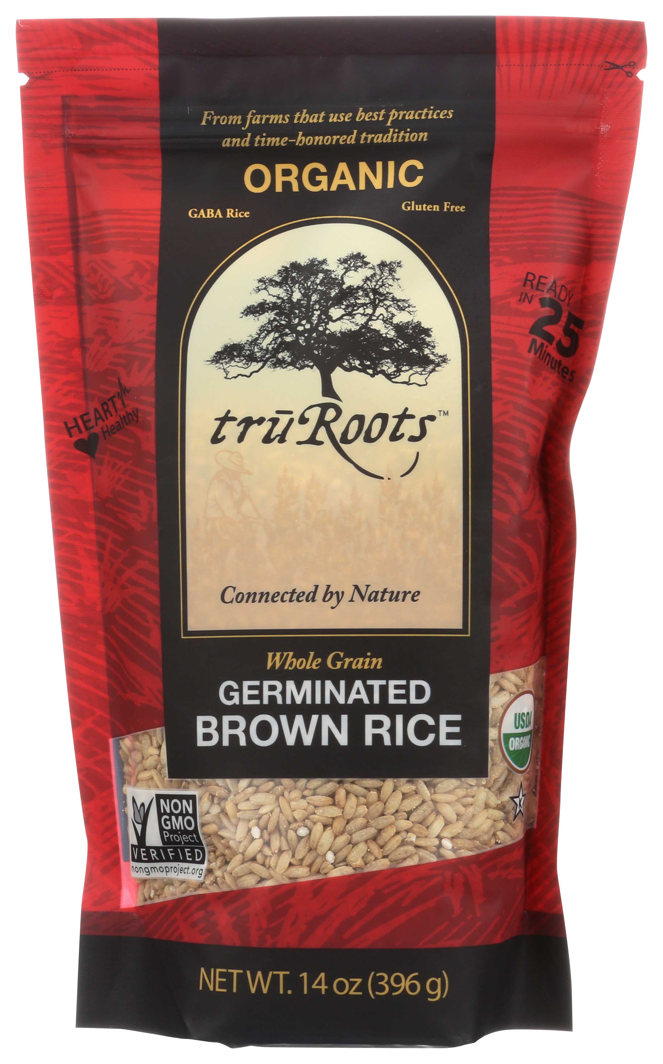 Truroots Organic Germinated Brown Rice, 14 Ounce -- 6 Per Case