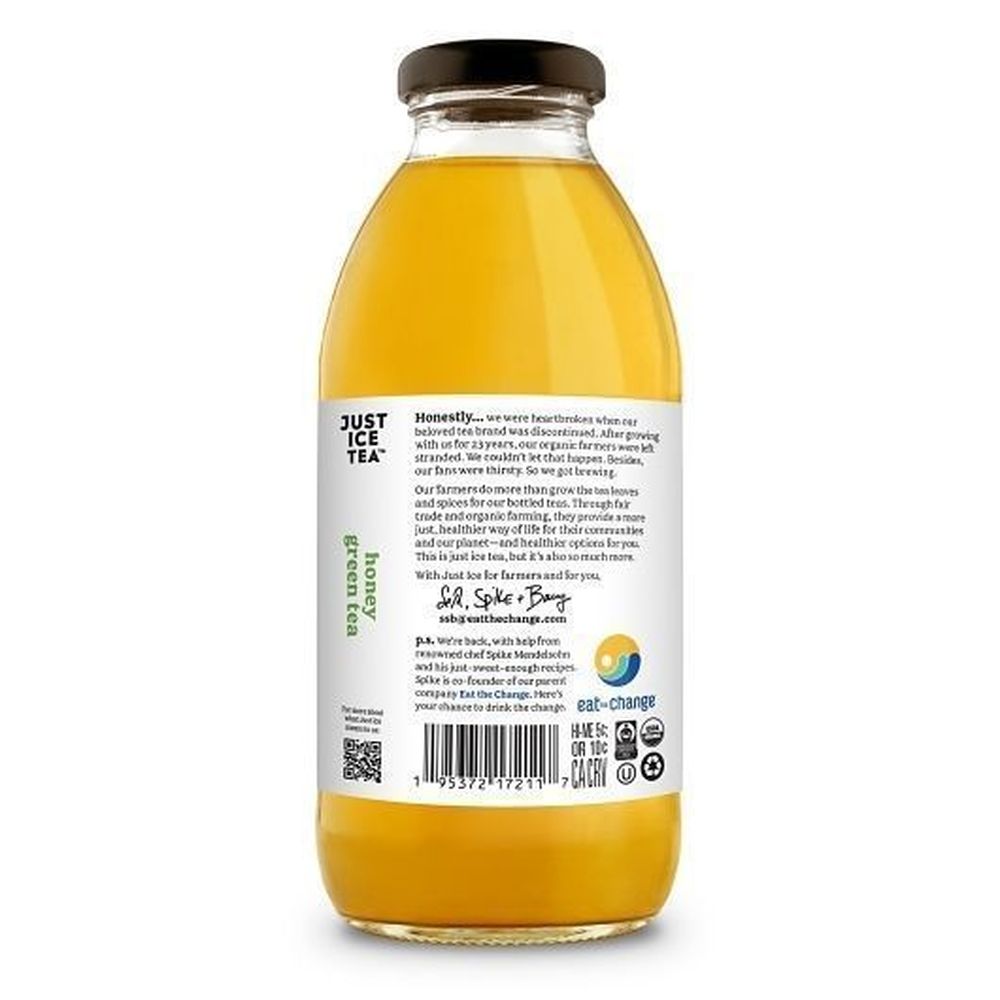 Just Ice Tea Honey Green Tea, 16 Fluid Ounce -- 12 Per Case