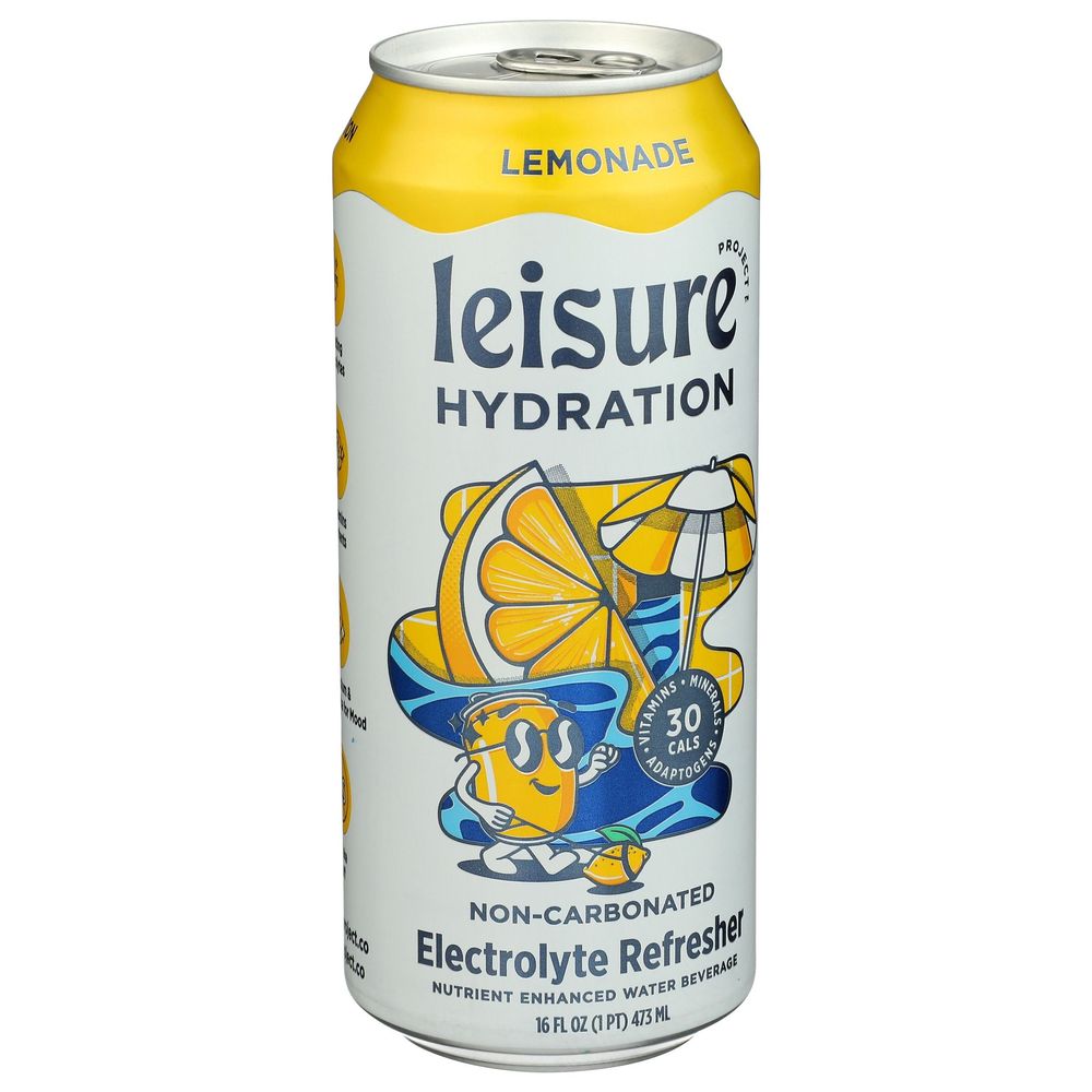 Leisure Lemonade Hydration Electrolyte Refresher Water, 16 Fluid Ounce -- 12 Per Case