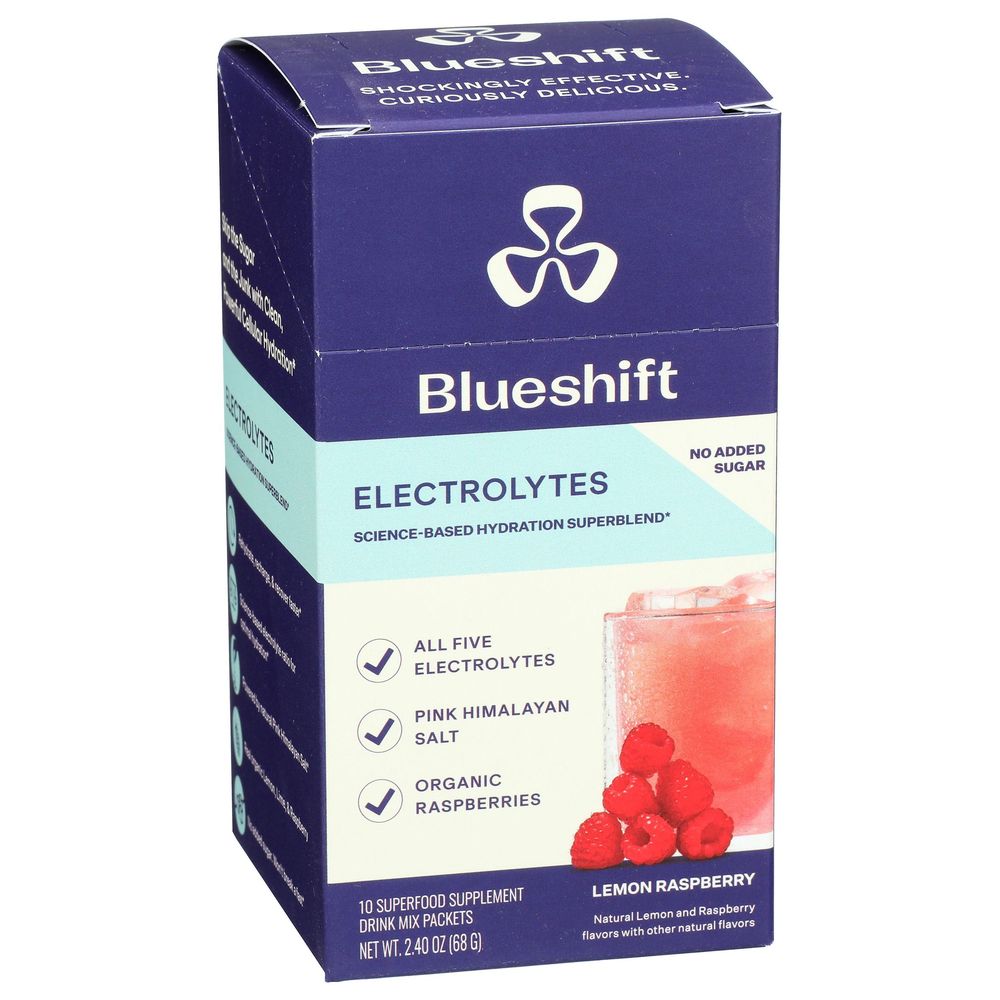 Blueshift Electrolytes Lemon Raspberry Drink Mix, 10 Count