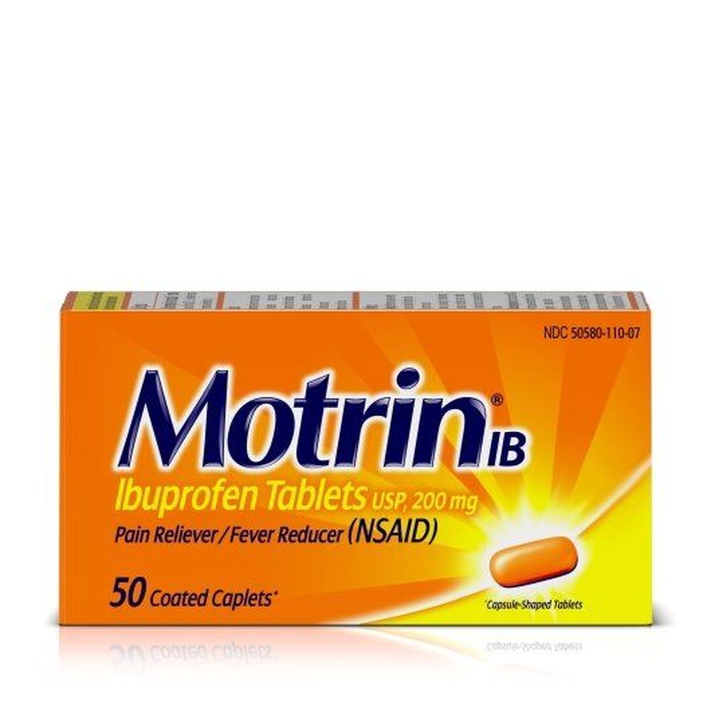 Motrin Ib Ibuprofen 200mg Tablet For Pain And Fever Relief, 50 Count
