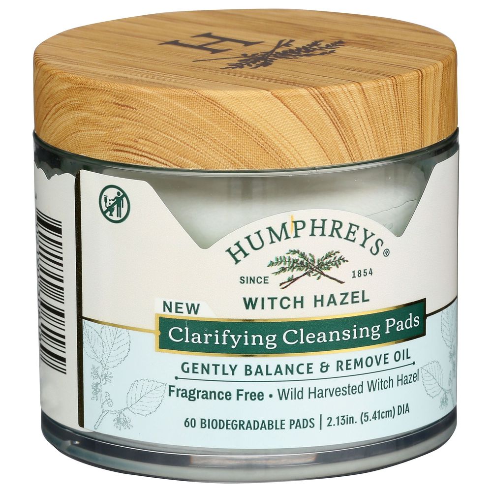 Humphreys Witch Hazel Clarifying Cleansing Pad, 60 Count
