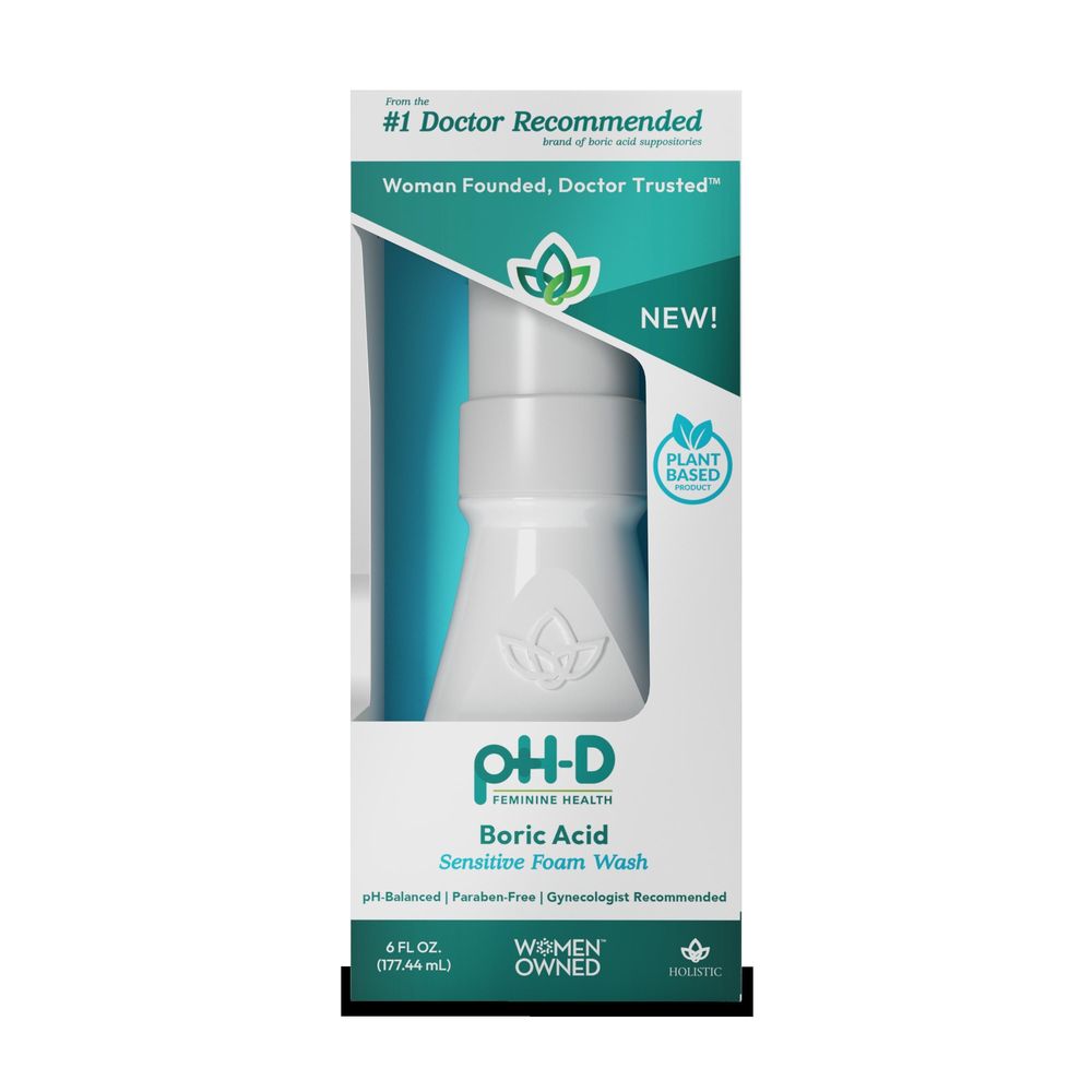 Ph-d Feminine Health Boric Acid Sensitive Foam Wash, 6 Ounce