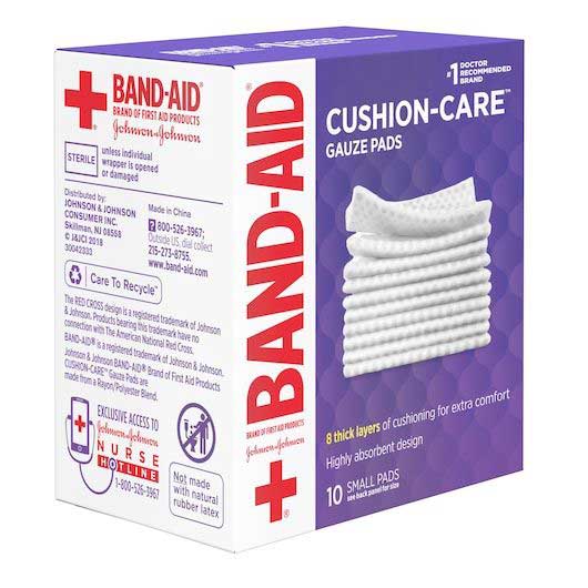 Band-aid Cushion Care Gauze Small 8 Thick Layers Pad, 10 Count -- 24 Per Case