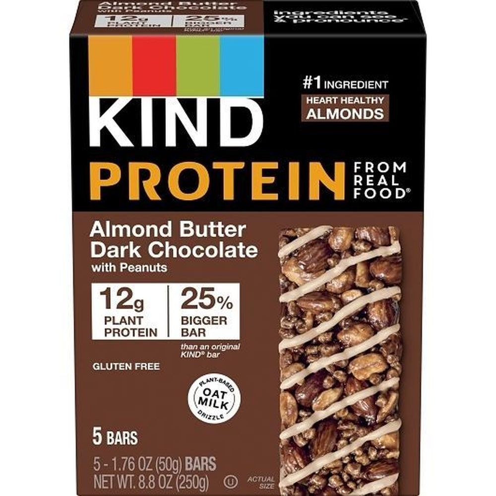 Kind Keeper Almond Butter Dark Chocolate With Peanut Bar, 8.8 Ounce -- 6 Per Case