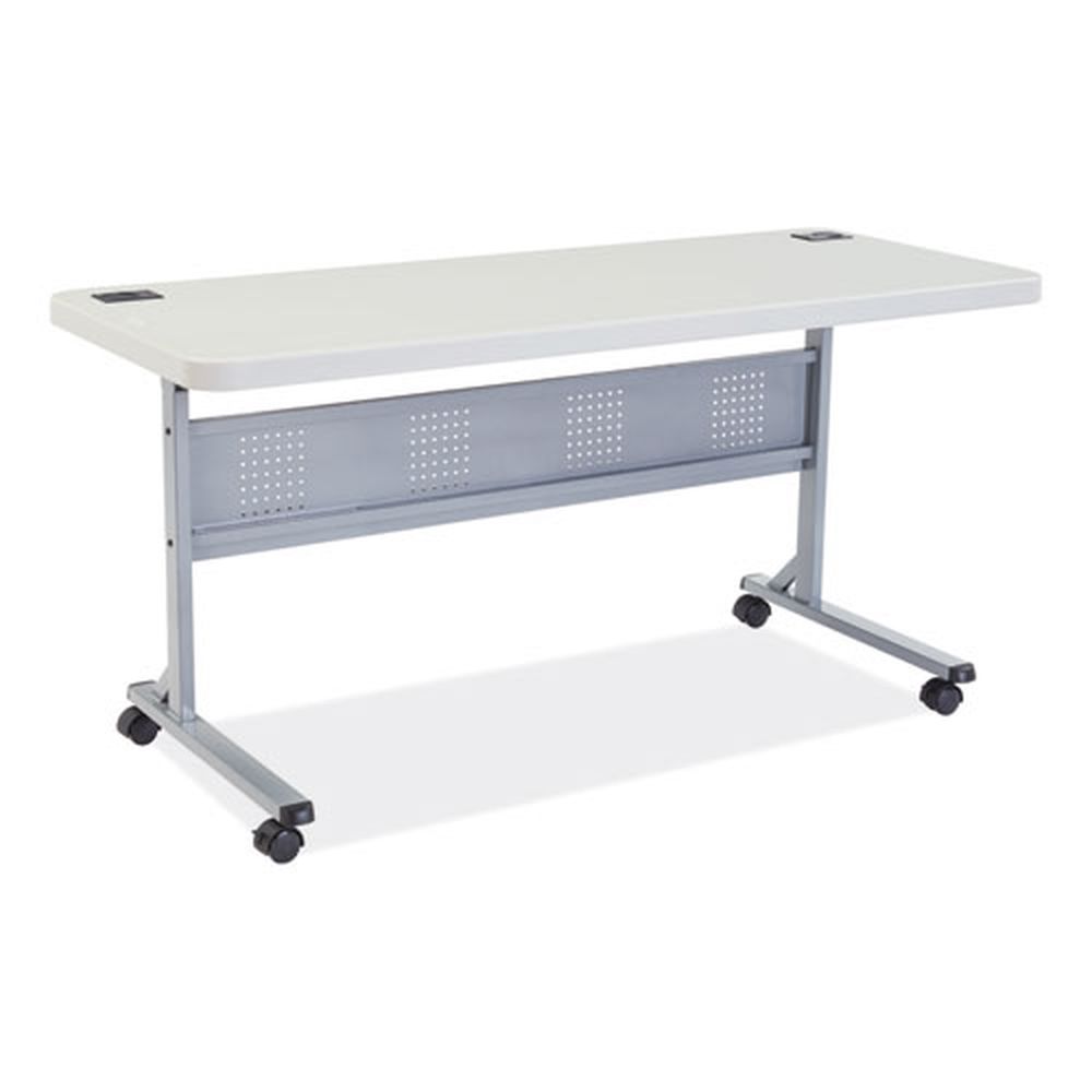Nps Flip N Store Speckled Gray Training Table, 24 X 60 X 29.5 Inch
