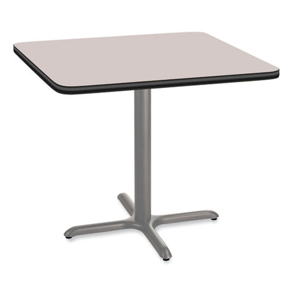 Nps Square Gray Nebula Top And X -base Cafe Table, 36 X 36 X 30 Inch