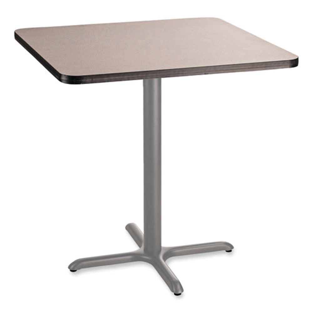 Nps Square Gray Nebula Top And Gray X-base Cafe Table, 36 X 36 X 36 Inch