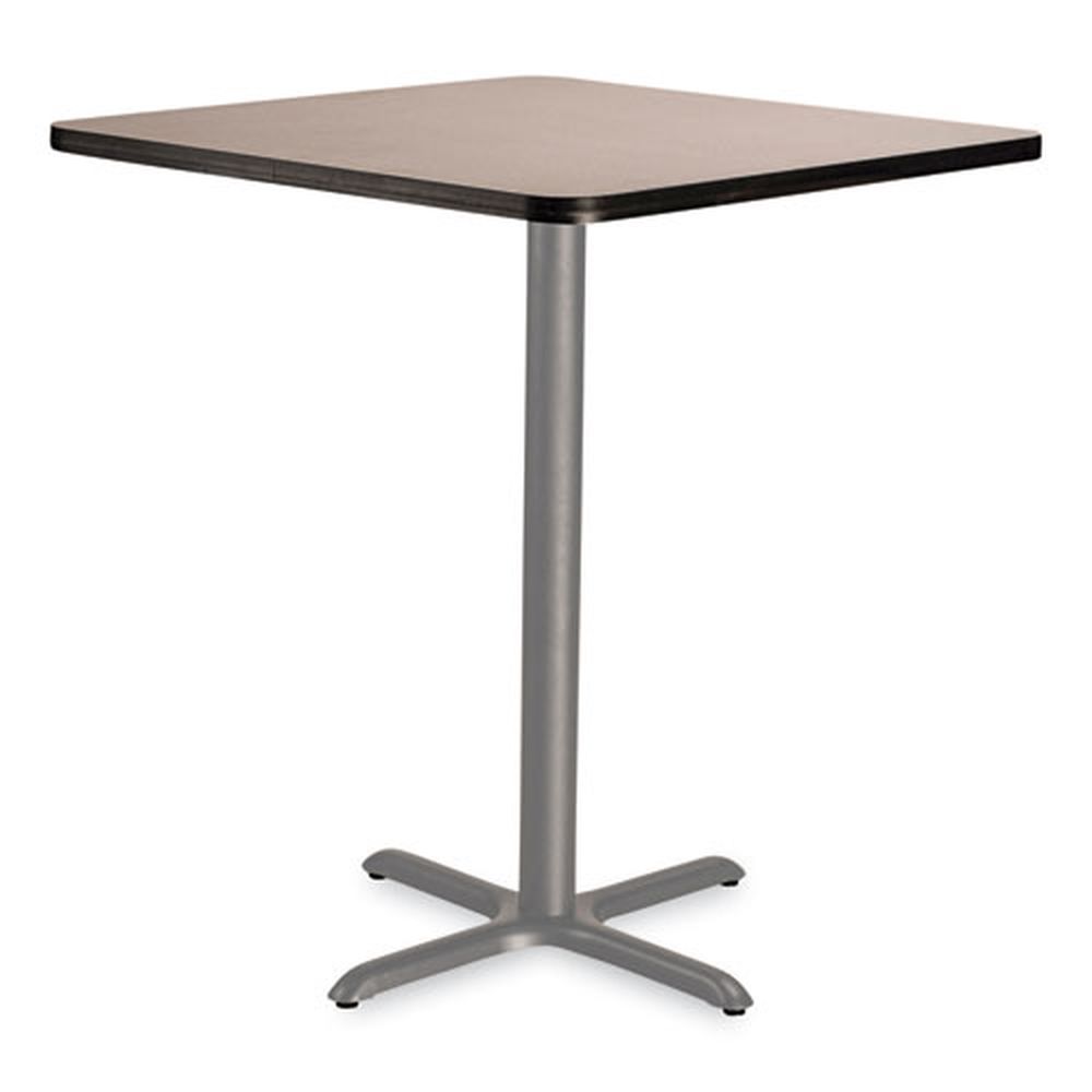 Nps Square Gray Nebula Top And Gray X-base Cafe Table, 36 X 36 X 42 Inch