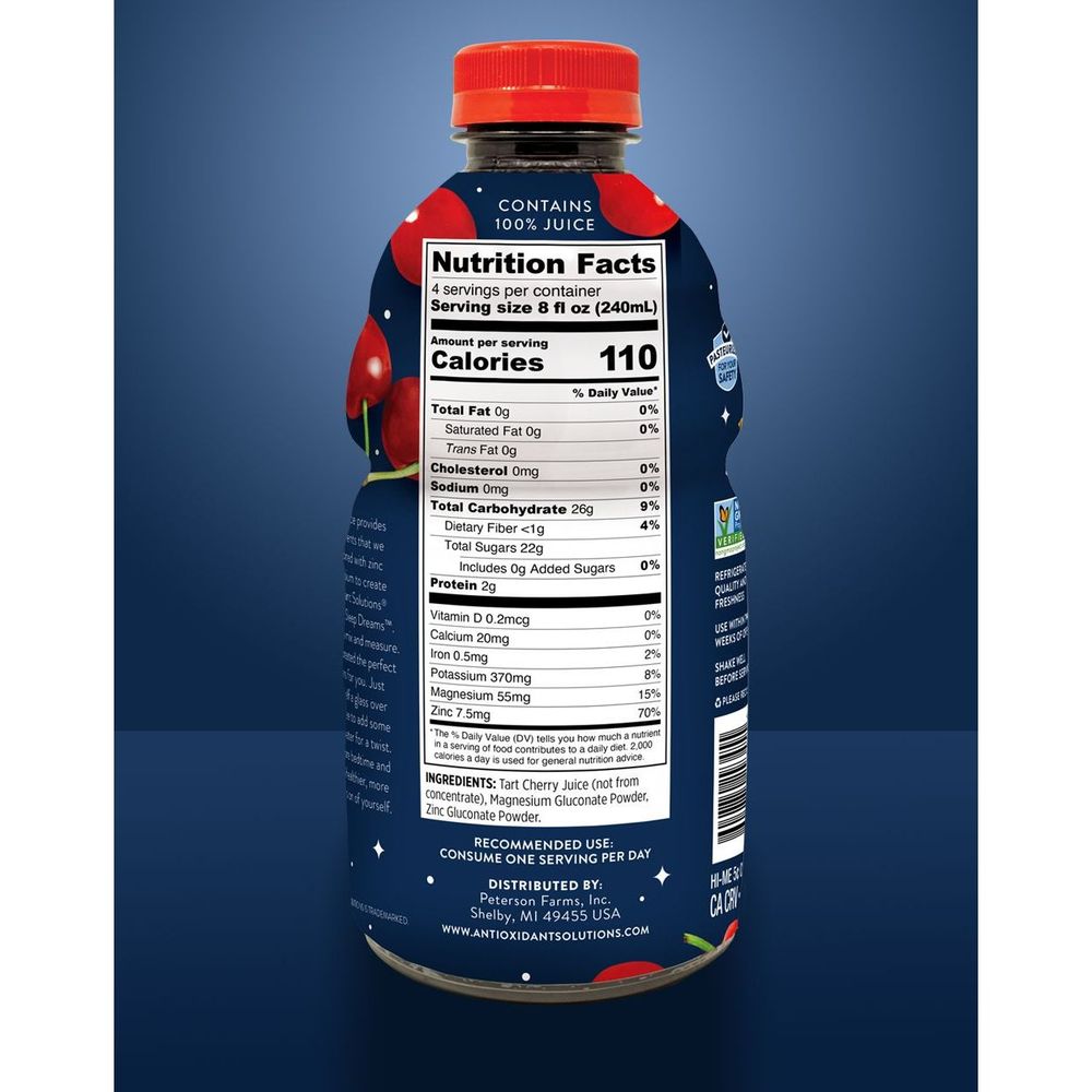 Antioxidant Solutions Sleep Dreams 100 Percent Tart Cherry Juice, 32 Fluid Ounce -- 6 Per Case