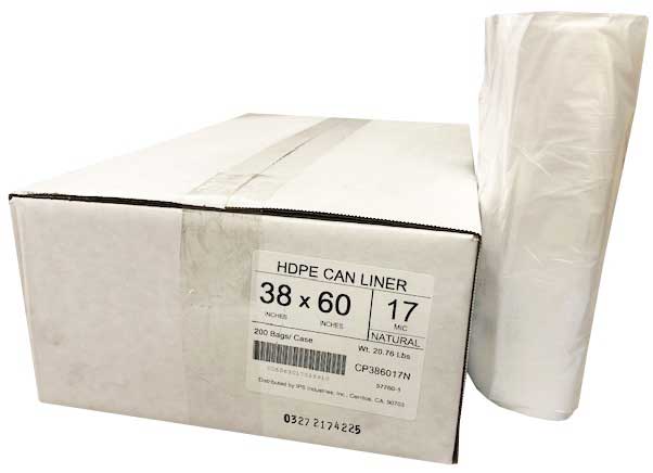 Spectrum Plastics 38 X 60 Inch Natural High-density Polyethylene Can Liner, 25 Count -- 8 Per Case