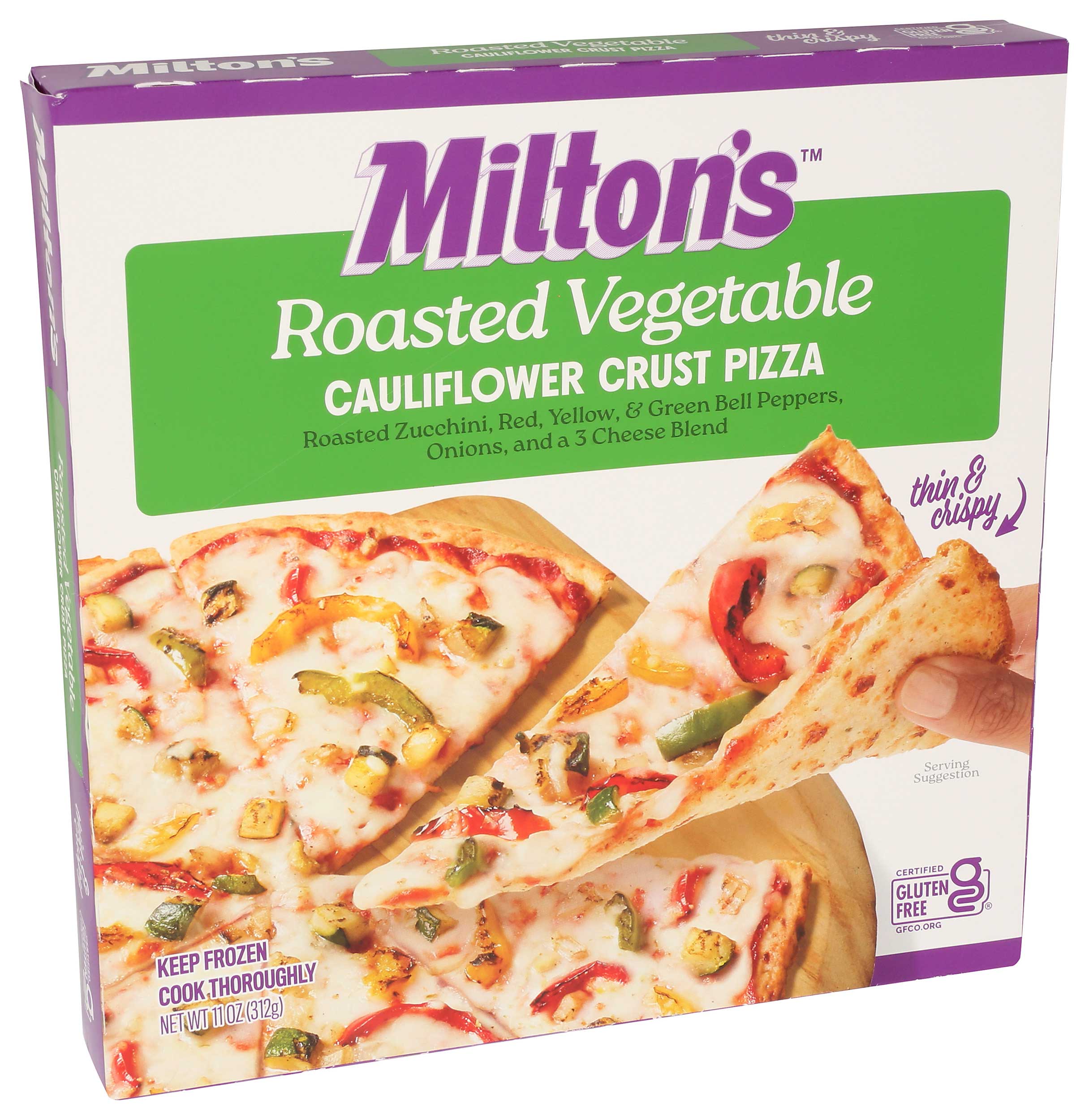 Milton's Thin And Crispy Cauliflower Crust Roasted Vegetable Pizza, 11 Ounce -- 8 Per Case