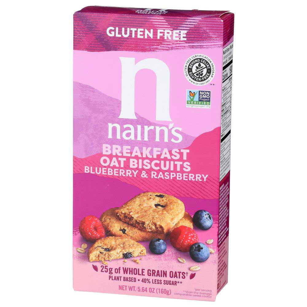 Nairn's Blueberry And Raspberry Breakfast Oat Biscuits, 5.64 Ounce -- 6 Per Case