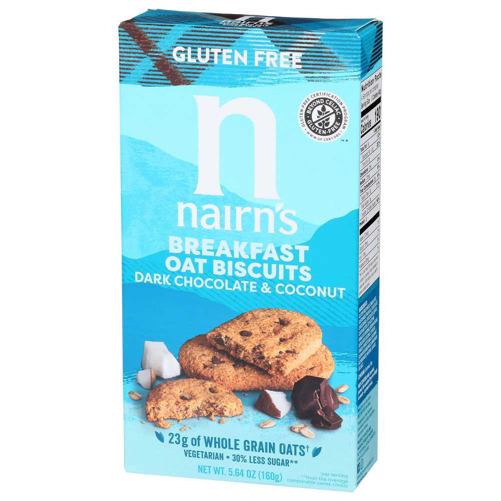 Nairn's Dark Chocolate And Coconut Breakfast Oat Biscuits, 5.64 Ounce -- 6 Per Case
