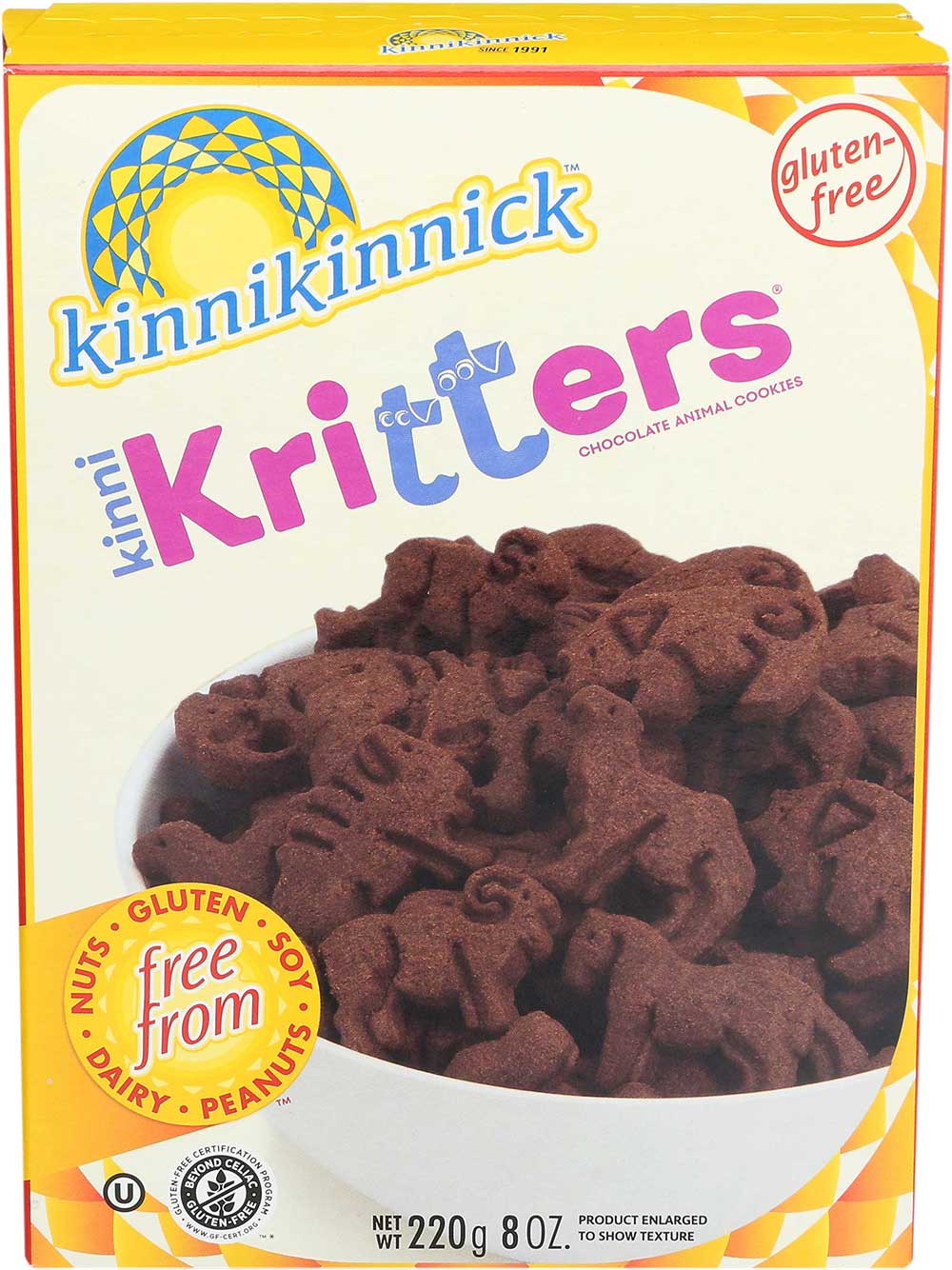 Kinnikinnick Foods Kinnikritter Chocolate Animal Cookies, 8 Ounce -- 6 Per Case