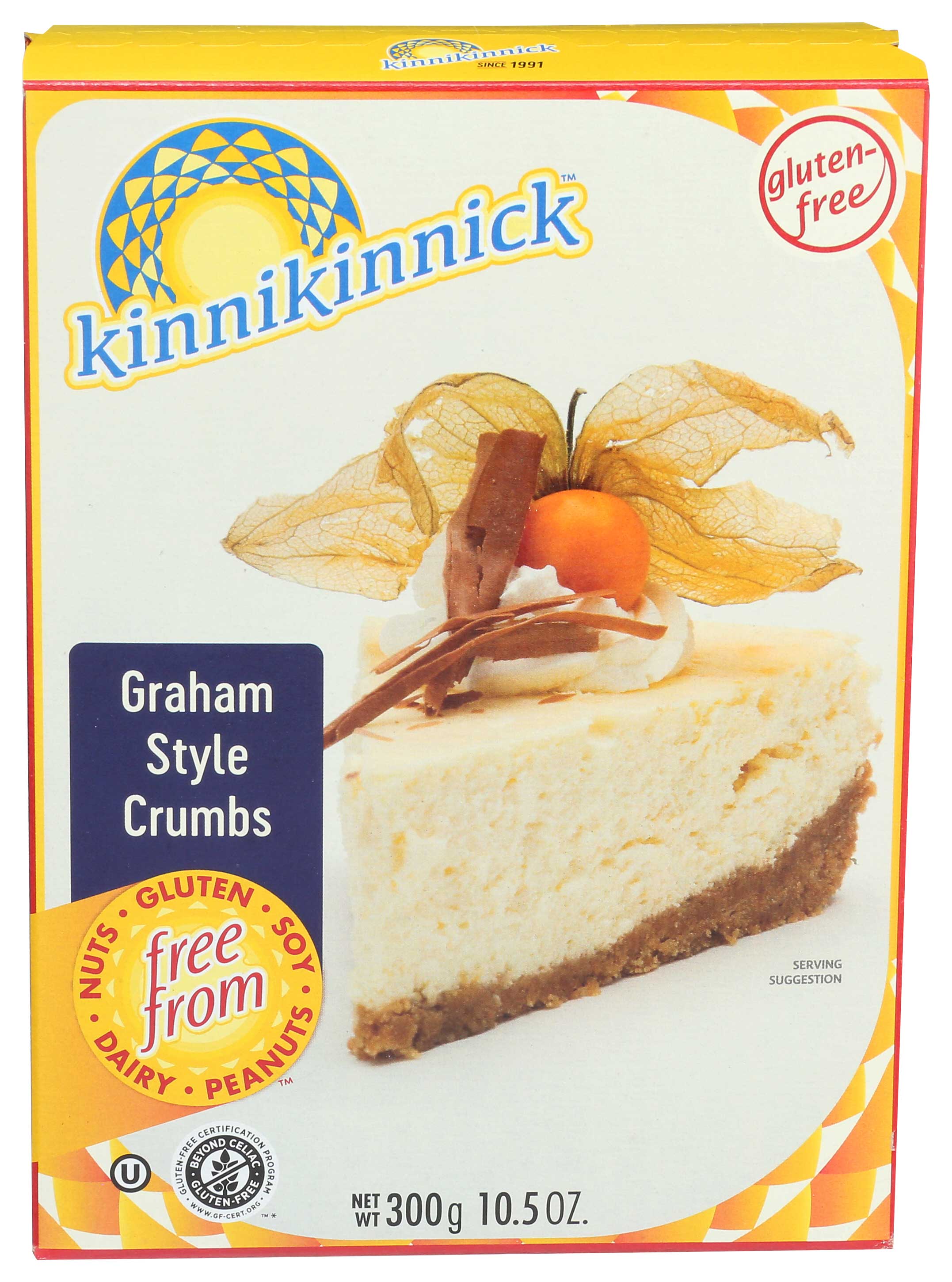Kinnikinnick Foods Graham Style Cracker Crumb, 10.5 Ounce -- 6 Per Case