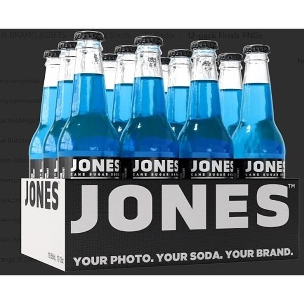 Jones Soda Blue Bubblegum Soda, 12 Fluid Ounce -- 12 Per Case