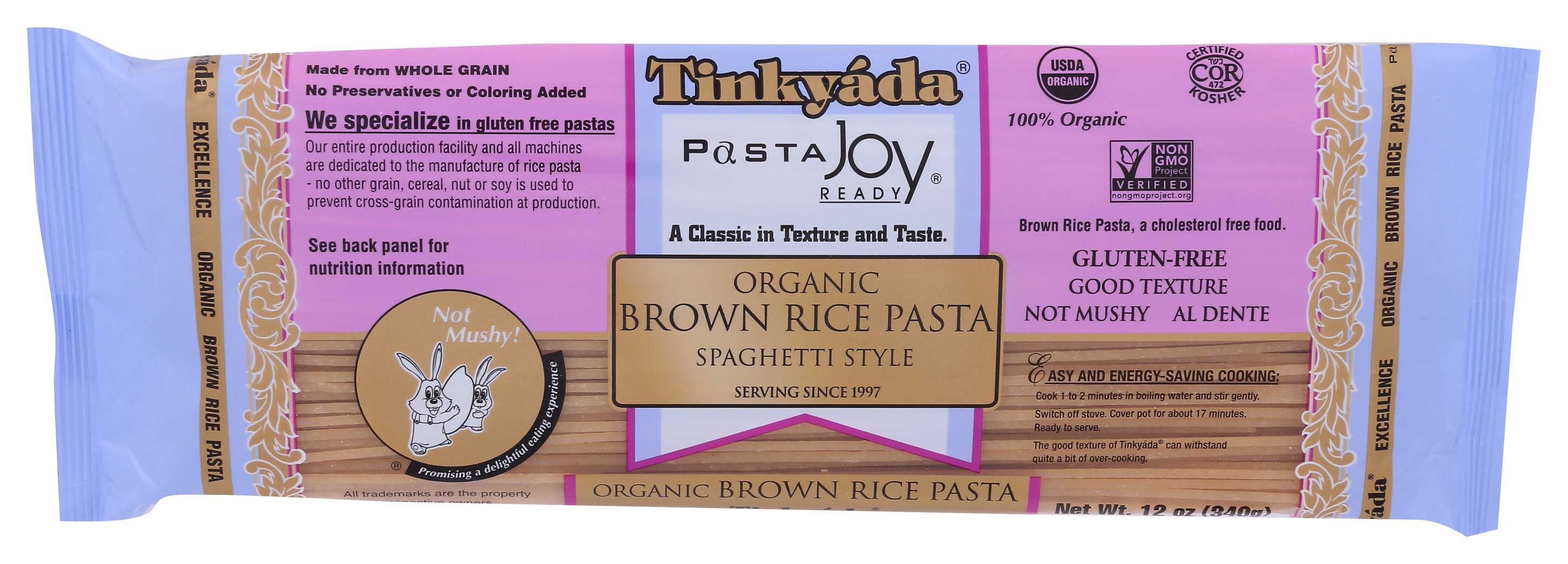 Tinkyada Organic Spaghetti Brown Rice Pasta, 12 Ounce -- 12 Per Case