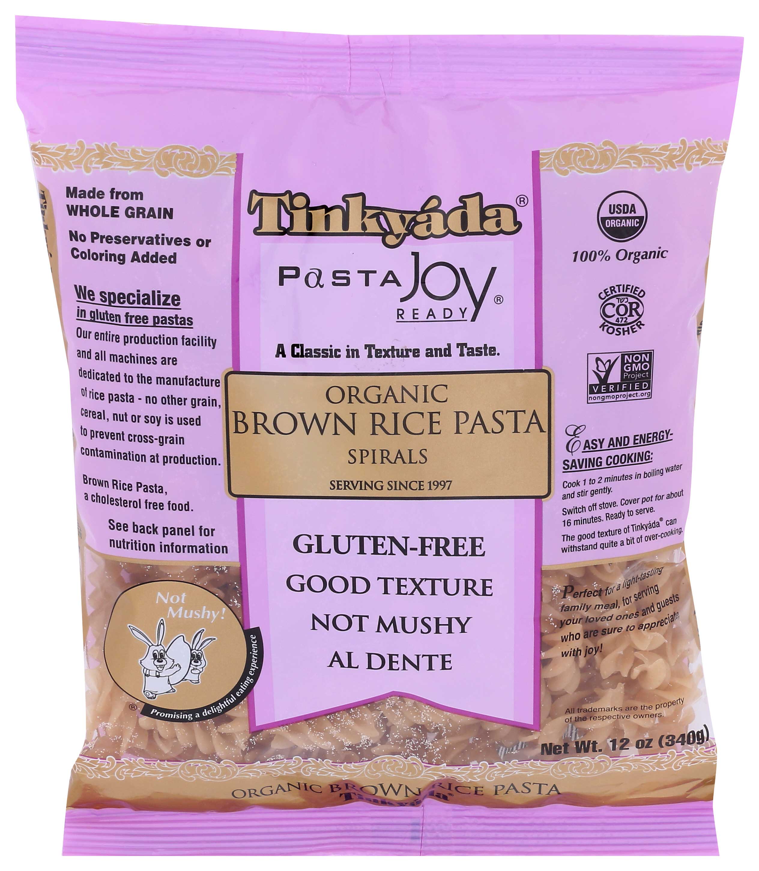 Tinkyada Organic Spiral Brown Rice Pasta, 12 Ounce -- 12 Per Case