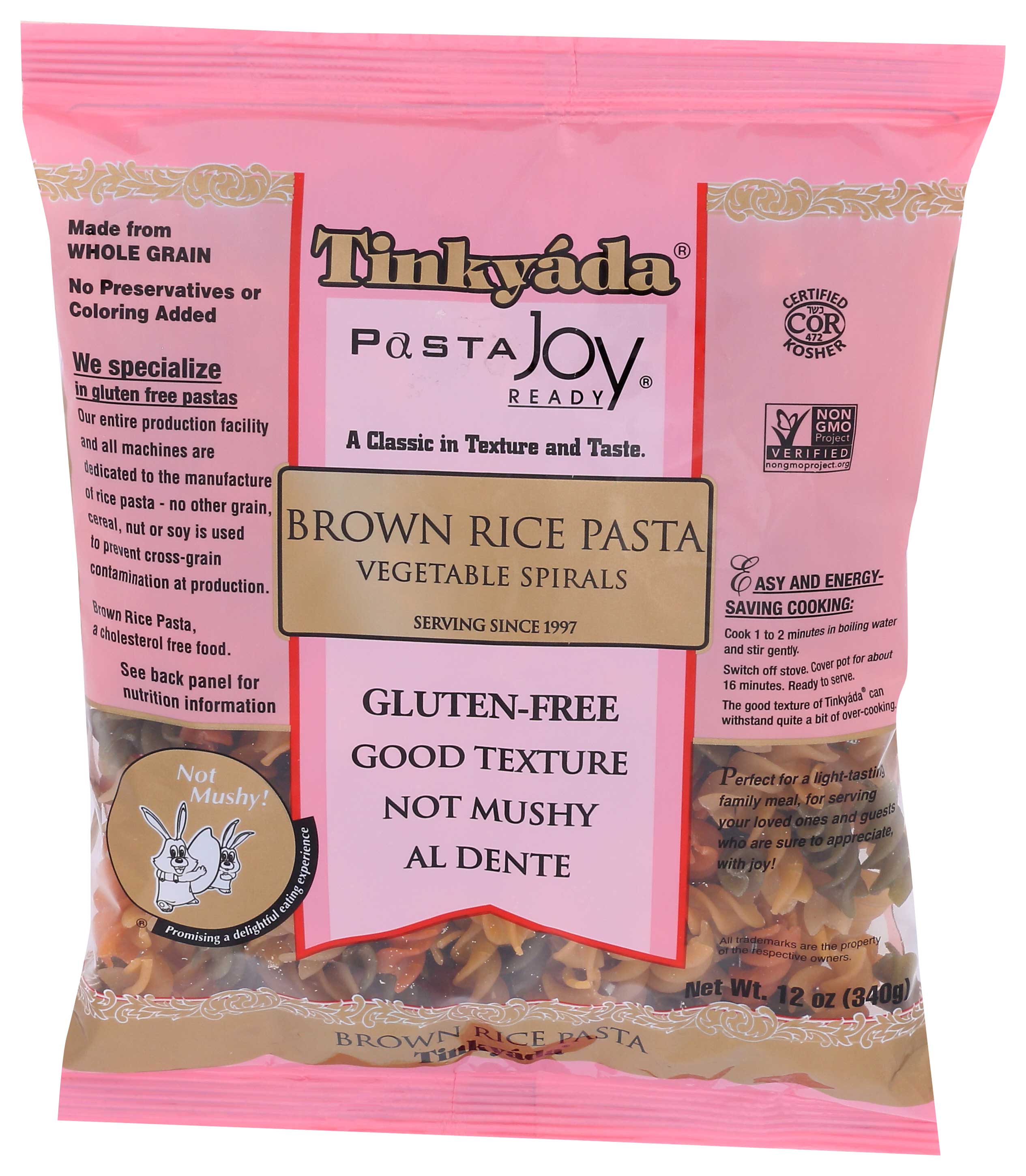 Tinkyada Vegetable With Spiral Brown Rice Pasta, 12 Ounce -- 12 Per Case