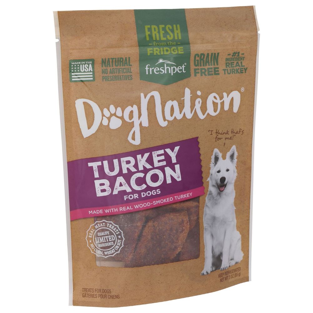 Dognation Turkey Bacon Dog Treats, 3 Ounce -- 6 Per Case