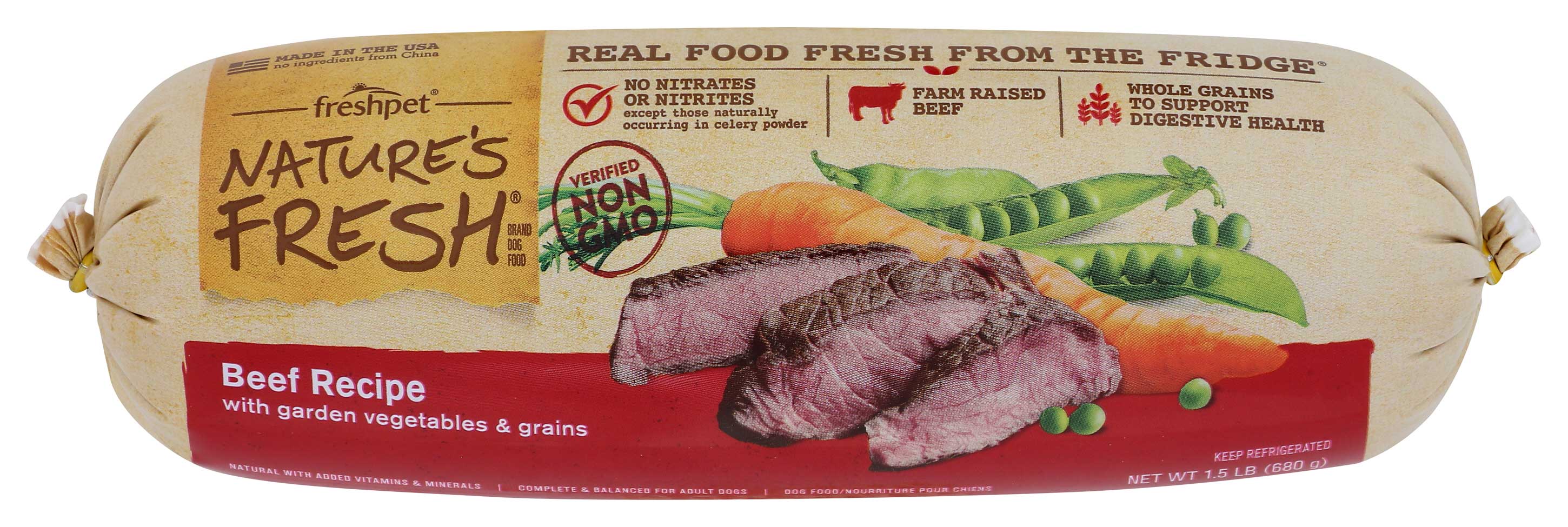 Freshpet Nature's Fresh® Beef Recipe with Garden Vegetables & Grains Freshpet Nature's Fresh® Beef Recipe with Garden Vegetables & Grains