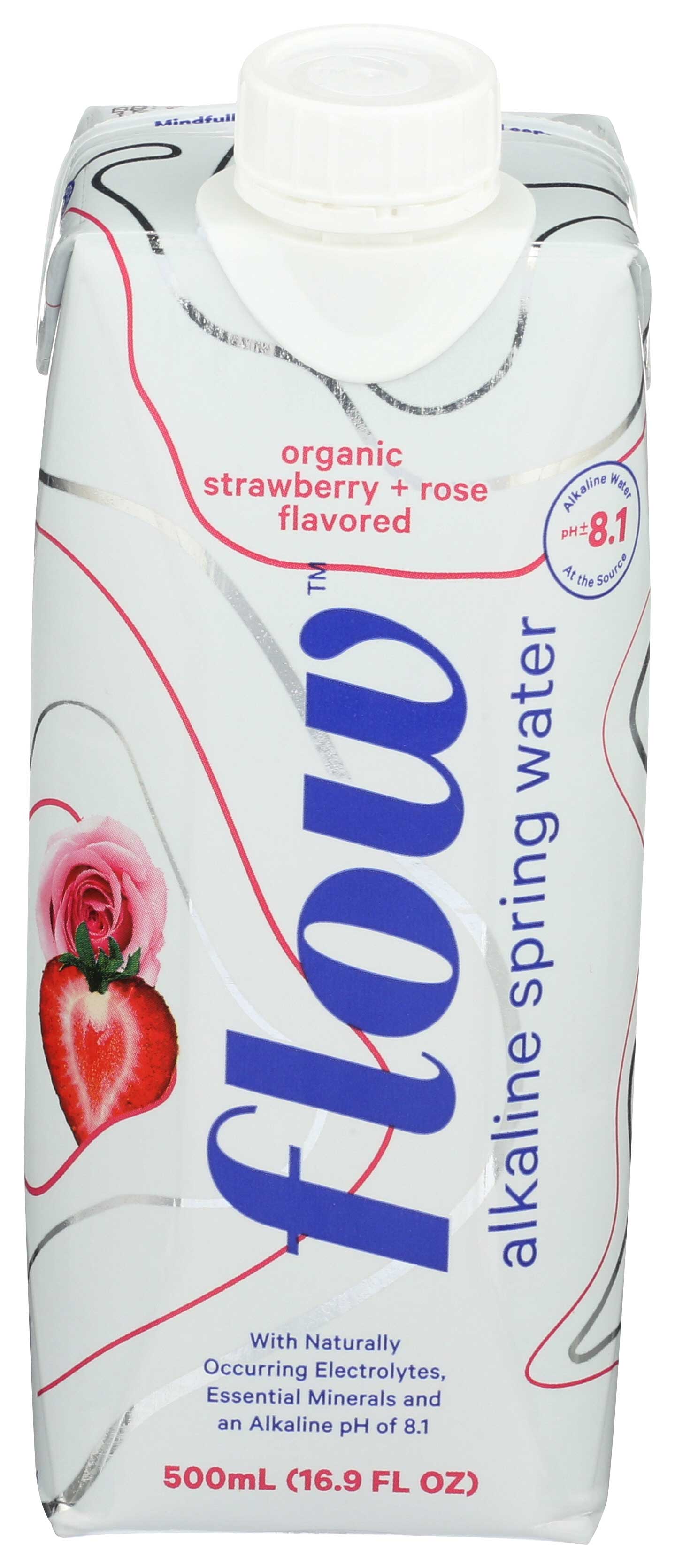 Flow Strawberry Rose Flavored Alkaline Spring Water, 16.9 Fluid Ounce -- 12 Per Case