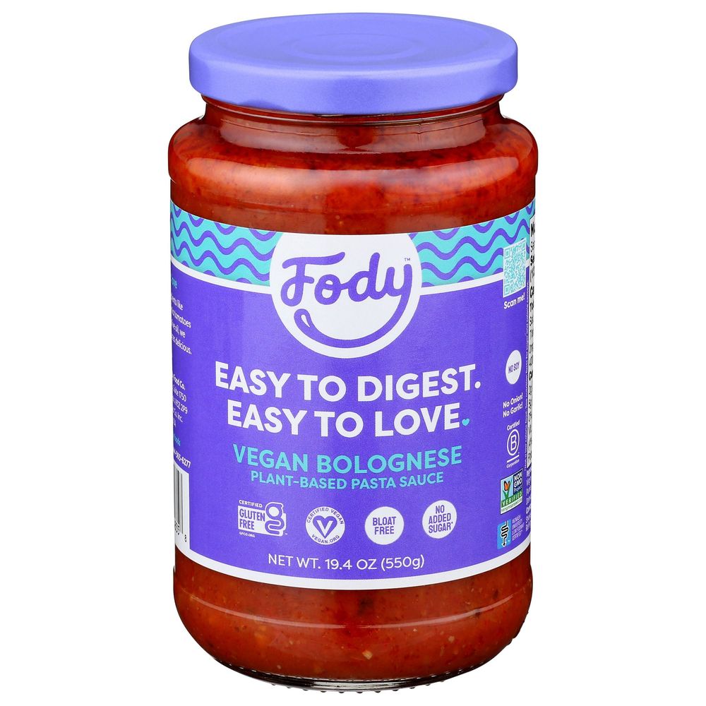 Fody Foods Vegan Bolognese Pasta Sauce, 19.4 Fluid Ounce -- 6 Per Case