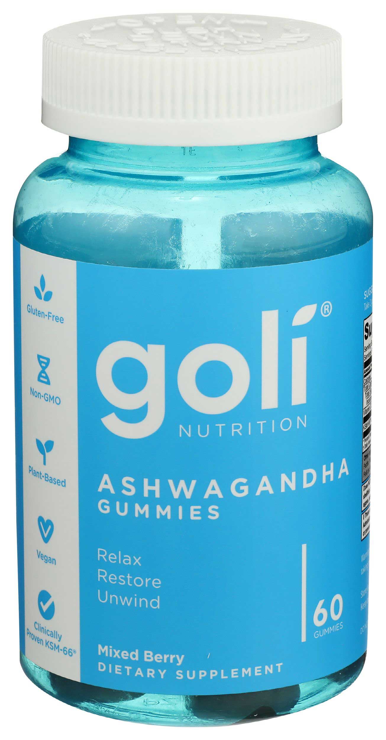 Goli Nutrition Mixed Berry Ashwagandha Gummies, 60 count