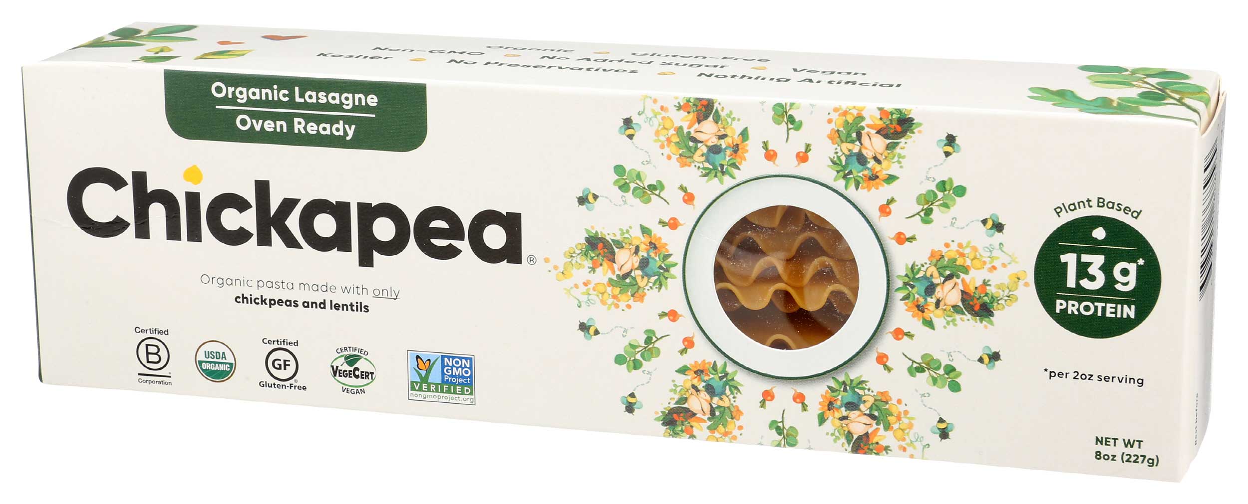 Chickapea Organic Lasagne Pasta, 8 Ounce -- 6 per case