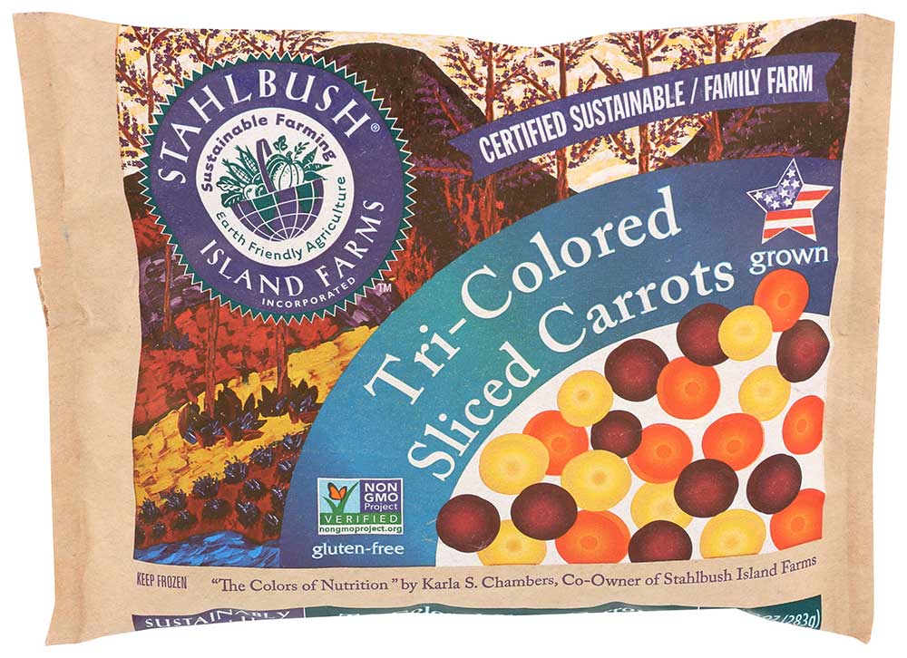Stahlbush Island Farms Tri Colored Carrots, 10 Ounce -- 12 Per Case
