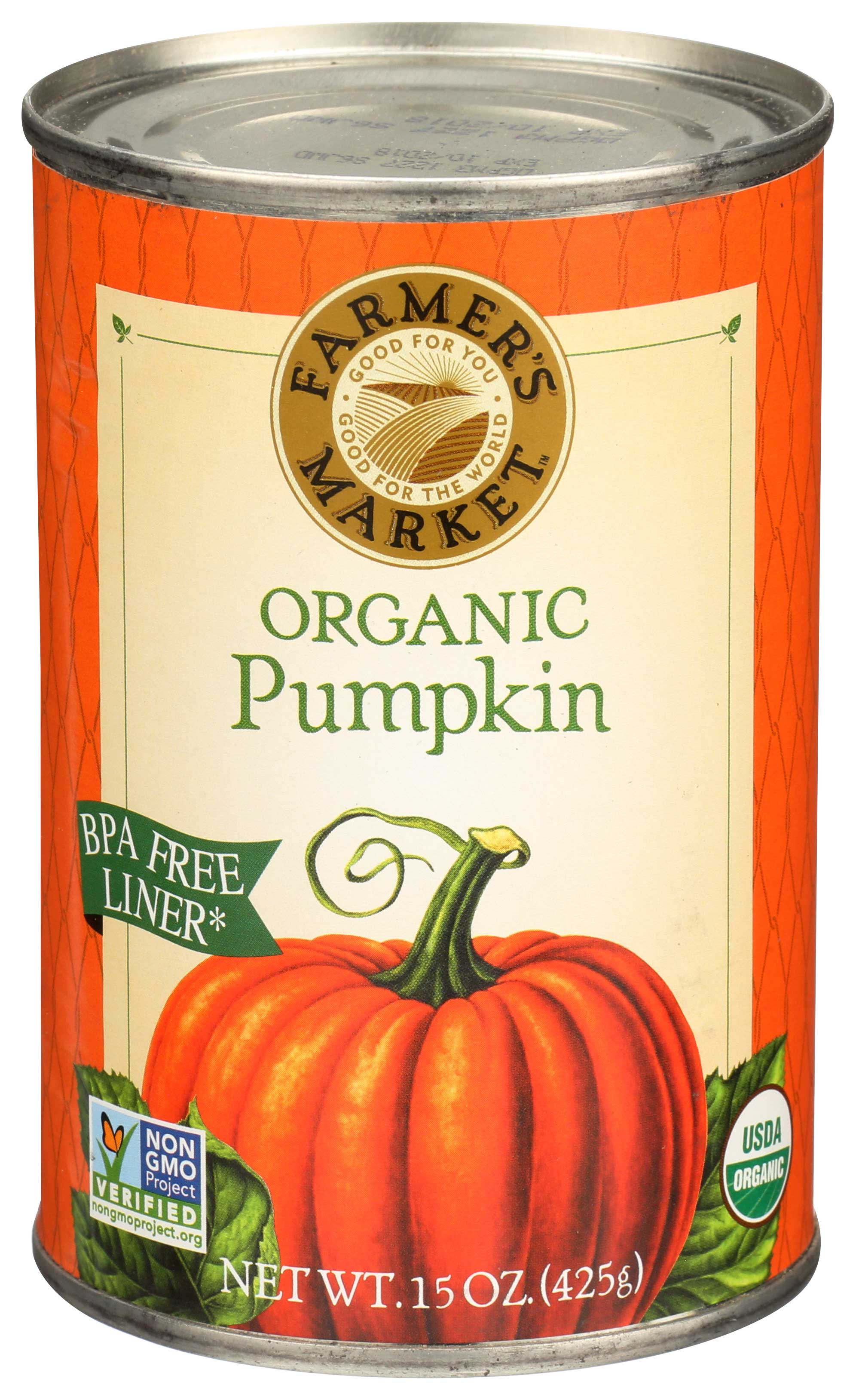 Farmers Market Organic Canned Pumpkin Case FoodServiceDirect