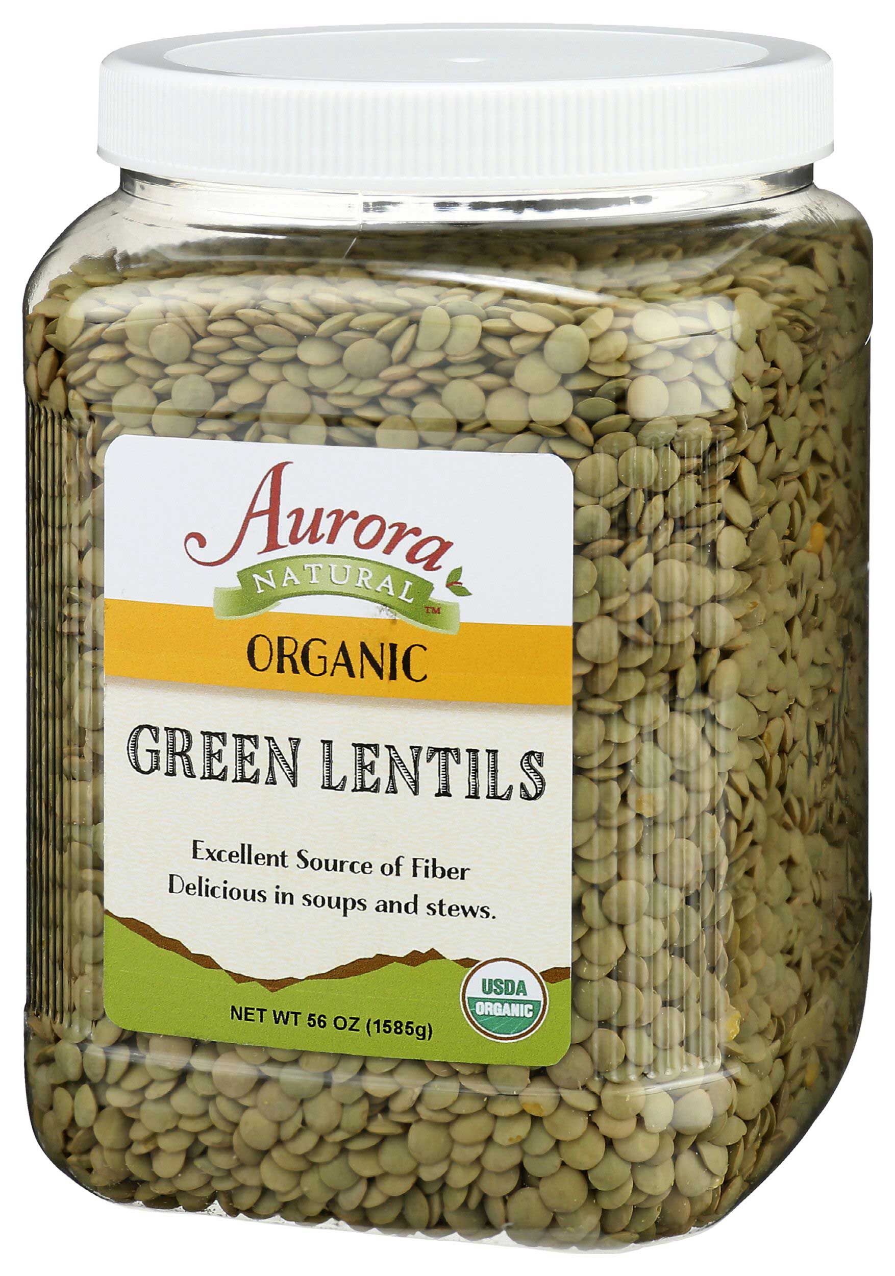 Aurora Natural Organic Green Lentils, 56 Ounce -- 6 Per Case