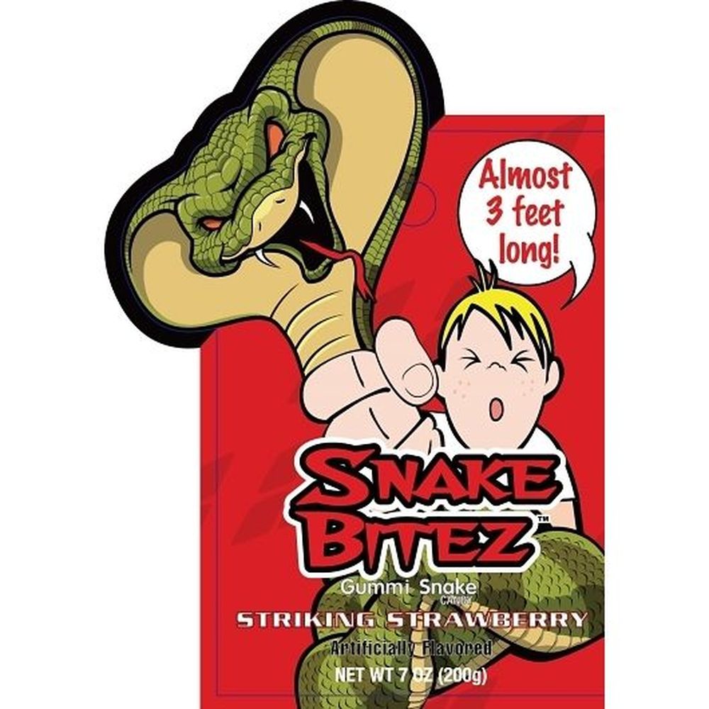 Snake Bitez Openstock Red And Blue Gummy Snake Candy, 7 Ounce -- 36 Per Case